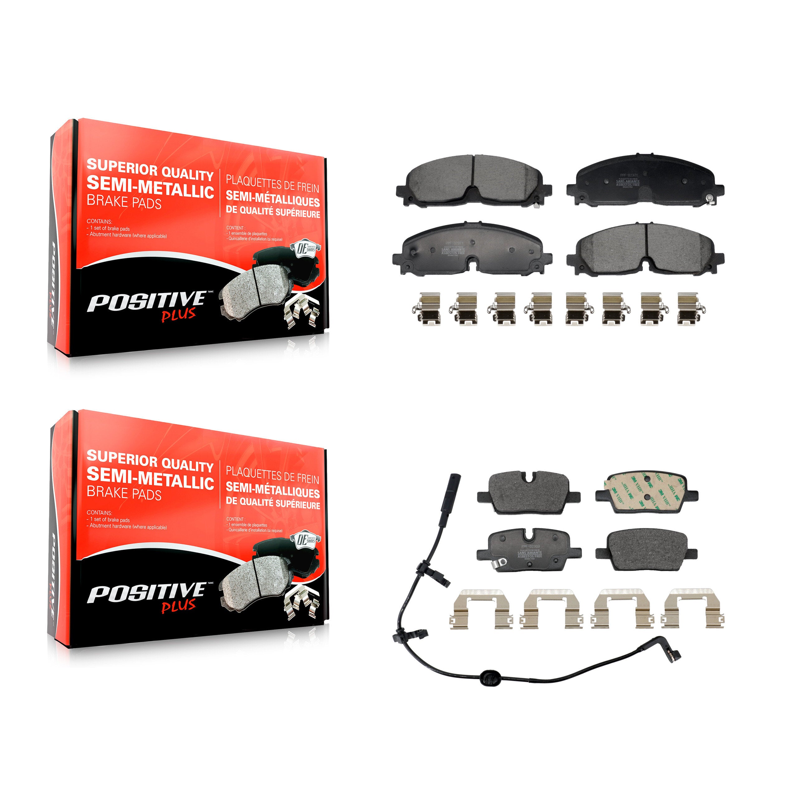 Positive Plus KPF-100745 Disc Brake Pad for 2020-2025 Cadillac XT5, Cadillac XT6 and More - Front and Rear