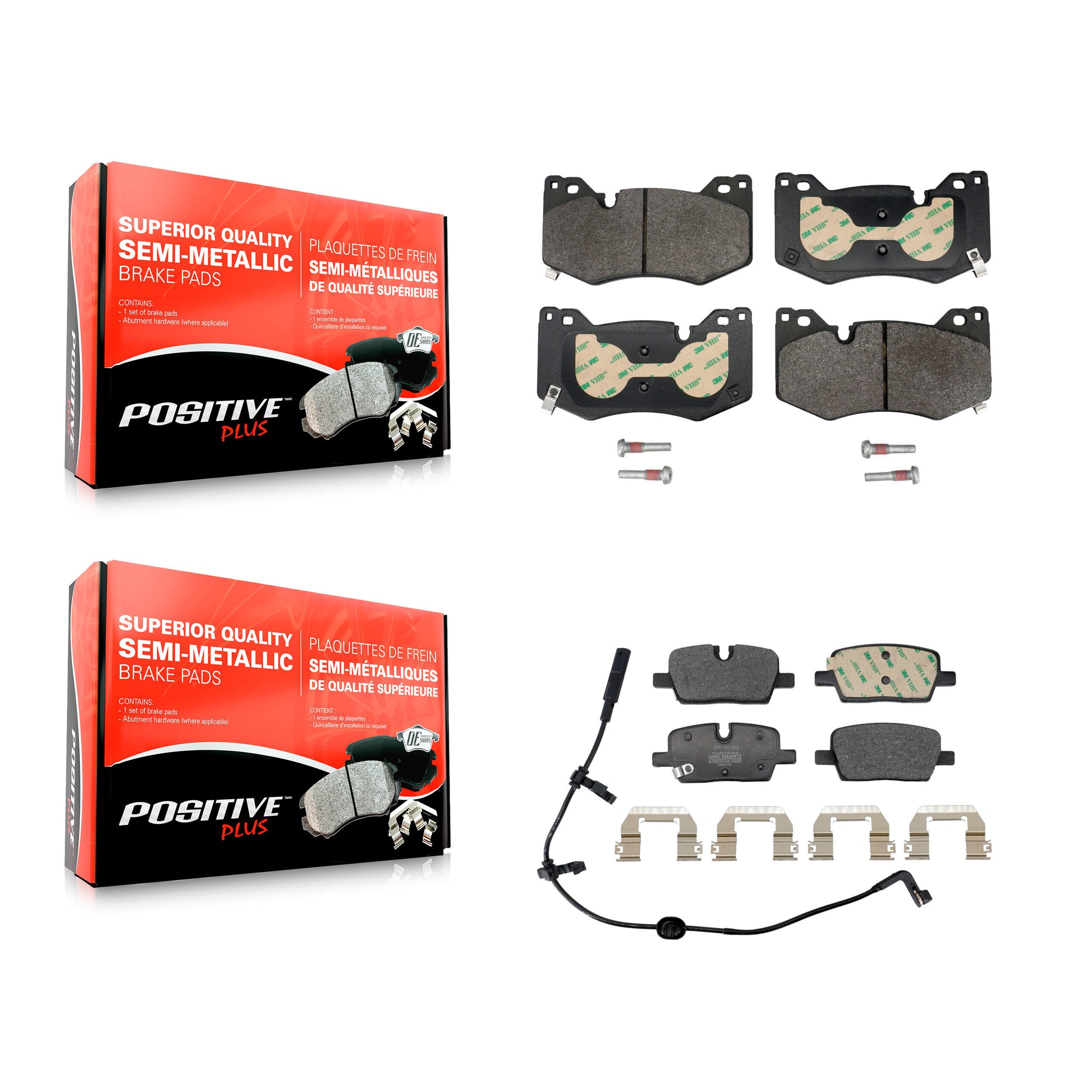 Positive Plus KPF-100749 Disc Brake Pad for 2020-2023 Cadillac CT4 - Front and Rear