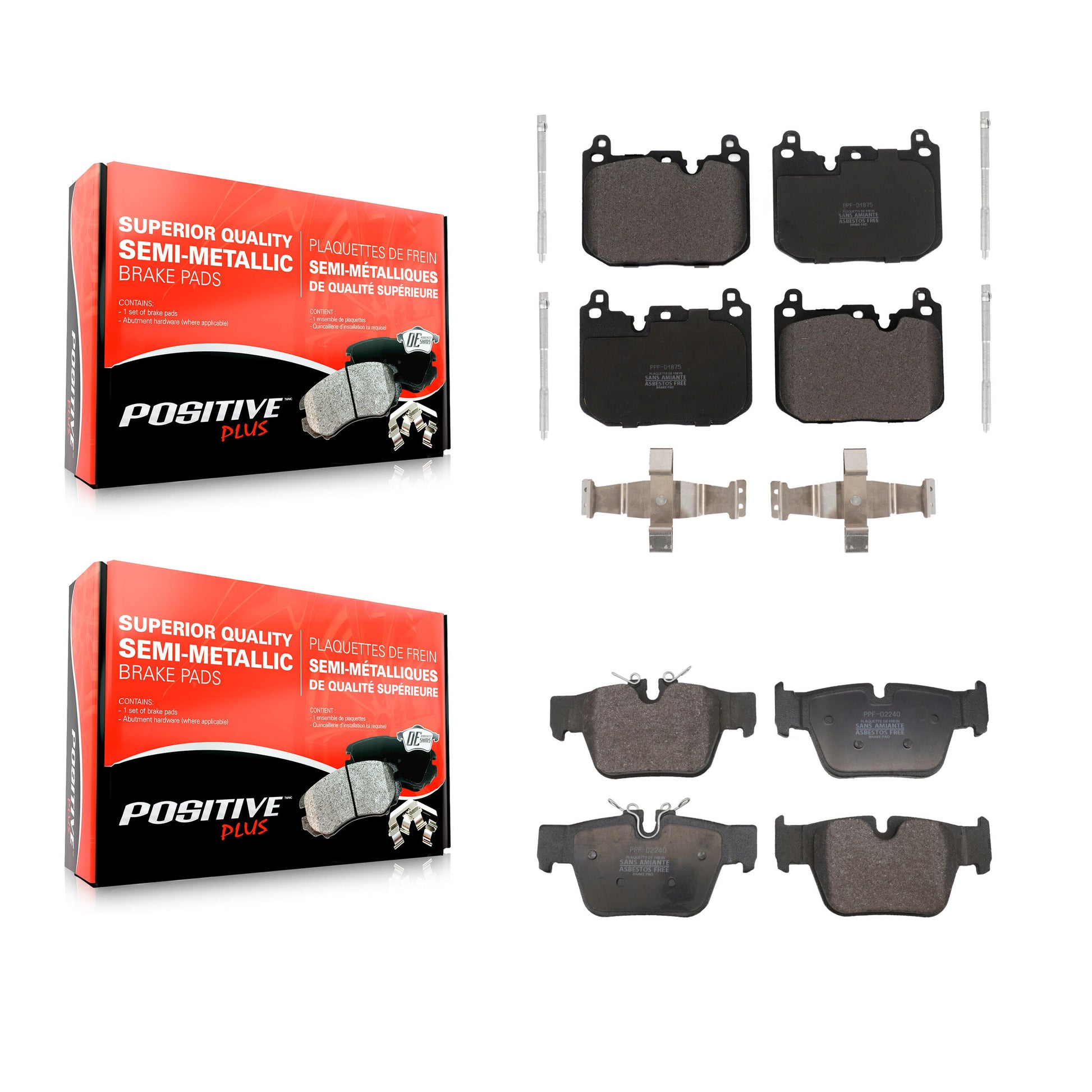 Positive Plus KPF-100754 Disc Brake Pad for 2019-2023 Mini Cooper Clubman, BMW M235i xDrive Gran Coupe and More - Front and Rear