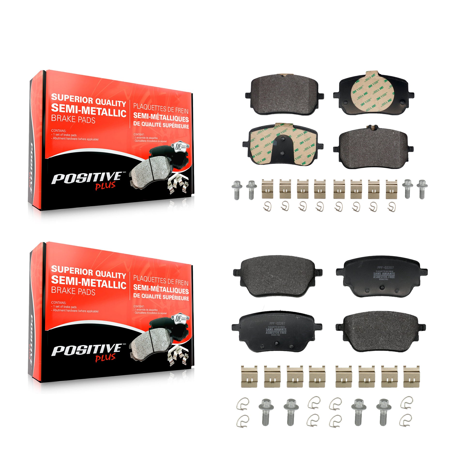 Positive Plus KPF-100756 Disc Brake Pad for 2019-2023 Mercedes-Benz CLA250, Mercedes-Benz A220 - Front and Rear