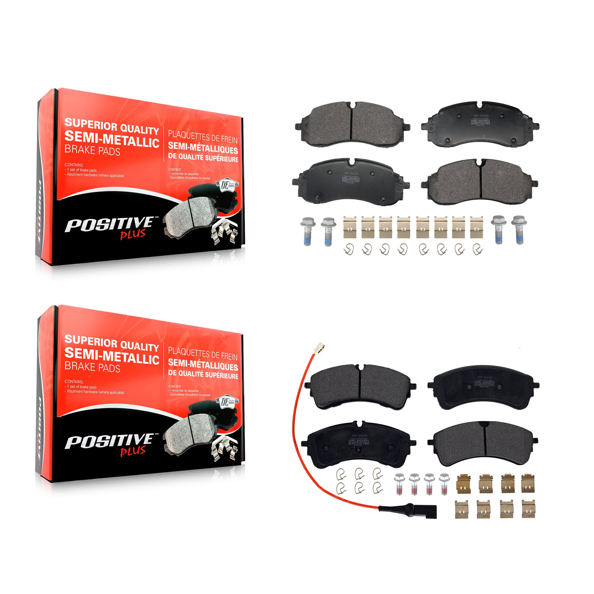 Positive Plus KPF-100760 Disc Brake Pad for 2021-2023 Ford Transit-350, Ford Transit-150, Ford Transit-250 - Front and Rear
