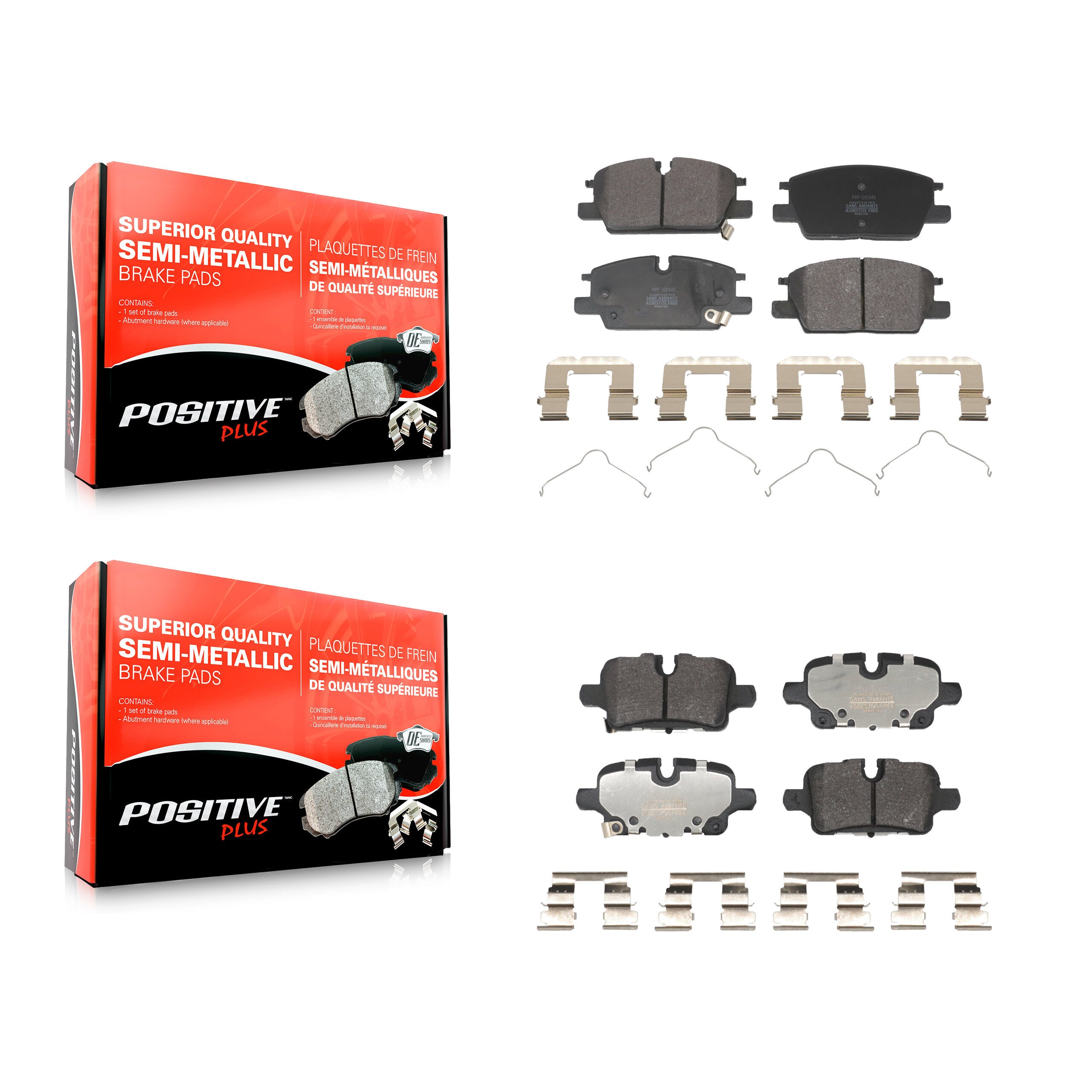 Positive Plus KPF-100766 Disc Brake Pad for 2020-2024 Buick Envista, Chevrolet Equinox and More - Front and Rear