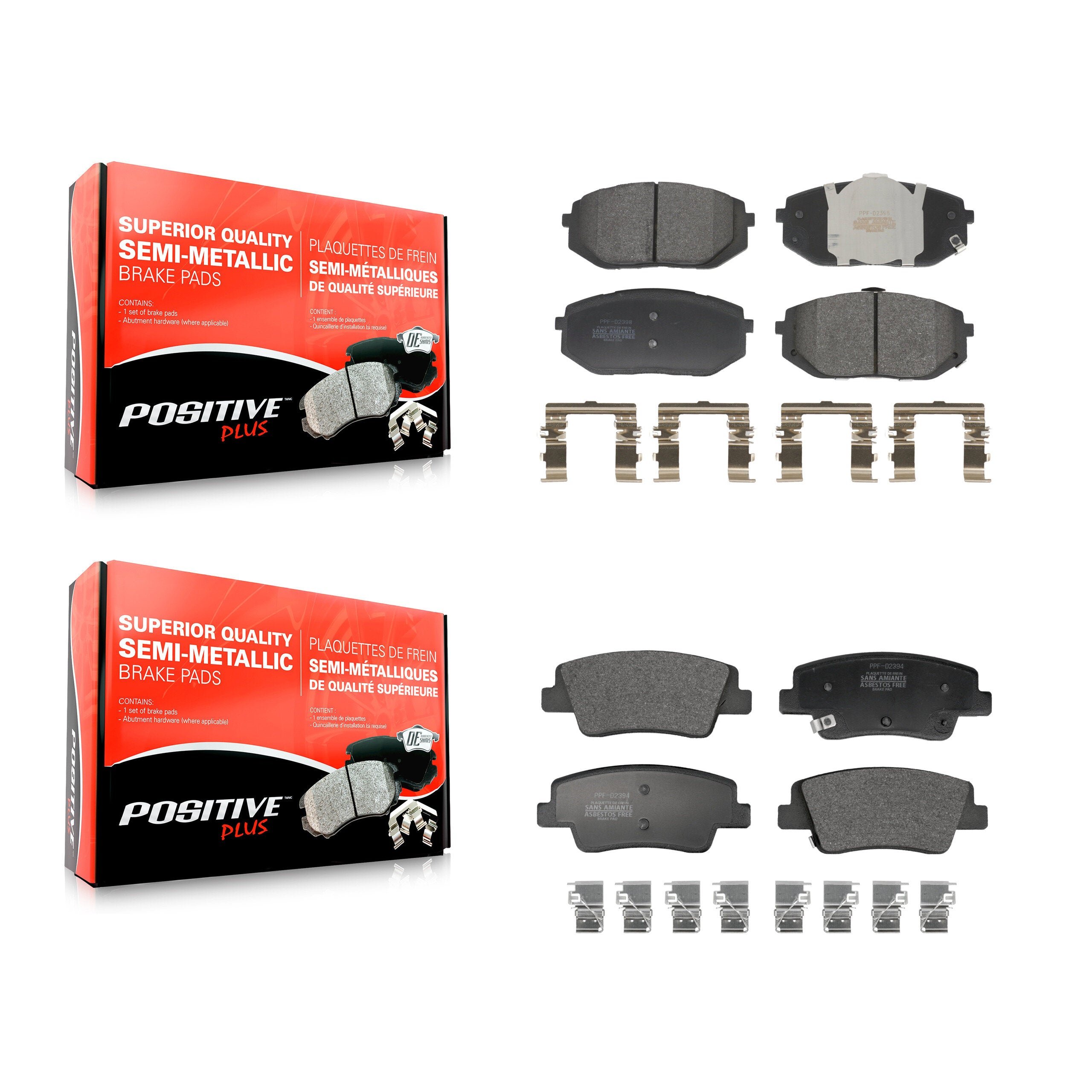 Positive Plus KPF-100769 Disc Brake Pad for 2022-2025 Kia EV6, Hyundai Ioniq 6, Hyundai Ioniq 5 - Front and Rear
