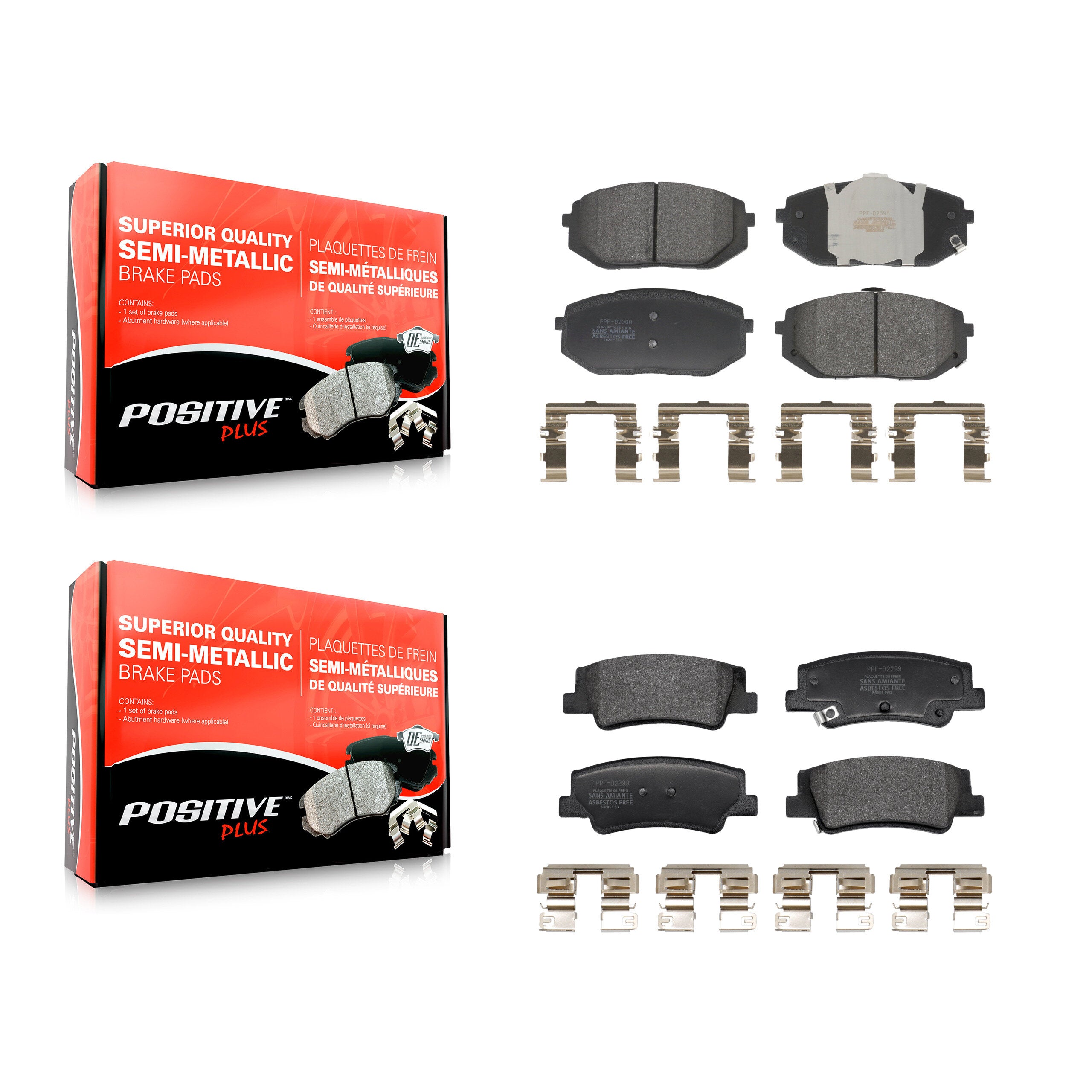 Positive Plus KPF-100770 Disc Brake Pad for 2022-2025 Kia Sportage, Hyundai Tucson - Front and Rear