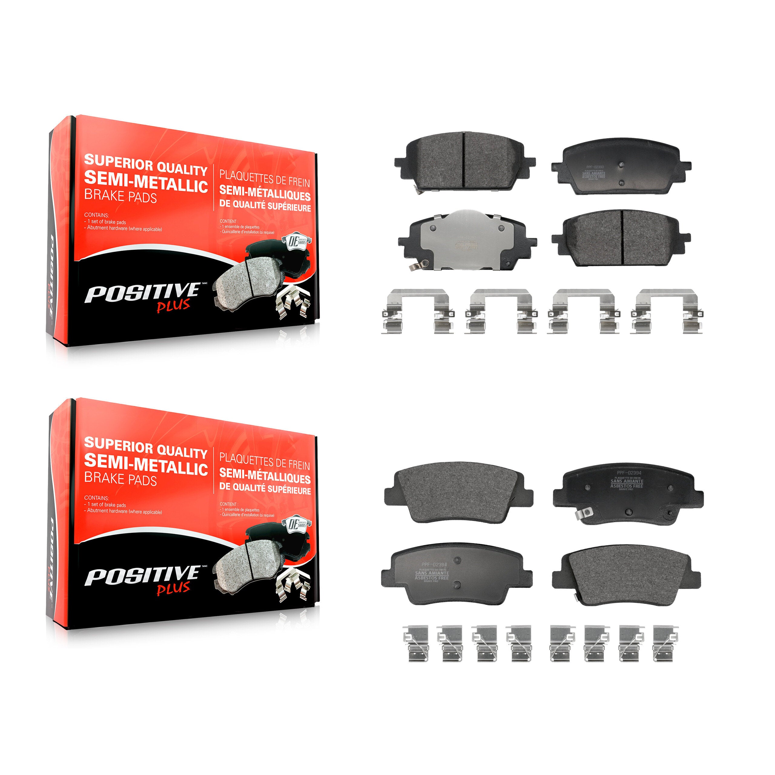 Positive Plus KPF-100772 Disc Brake Pad for 2021-2023 Genesis GV70, Genesis G80 - Front and Rear