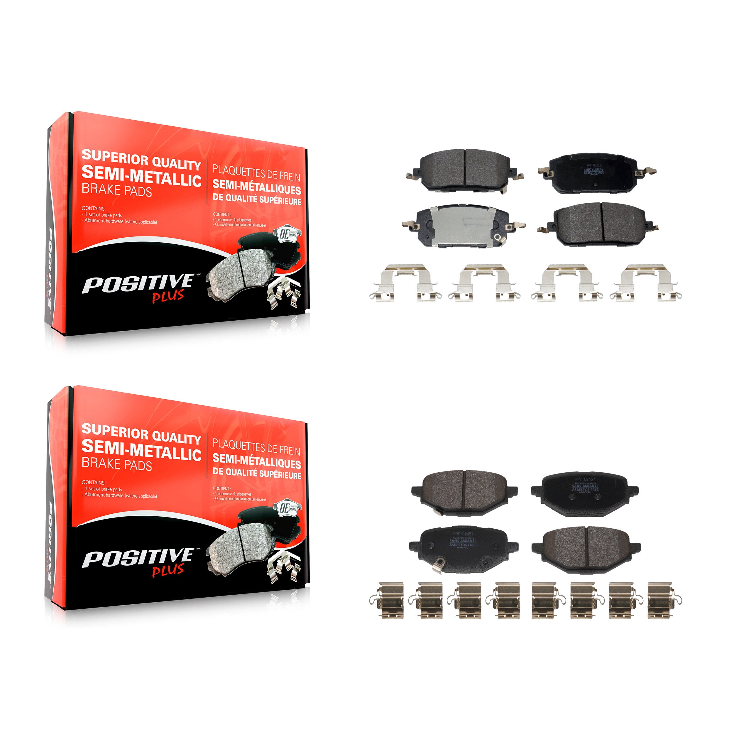 Positive Plus KPF-100777 Disc Brake Pad for 2023-2024 Mazda CX-50 - Front and Rear