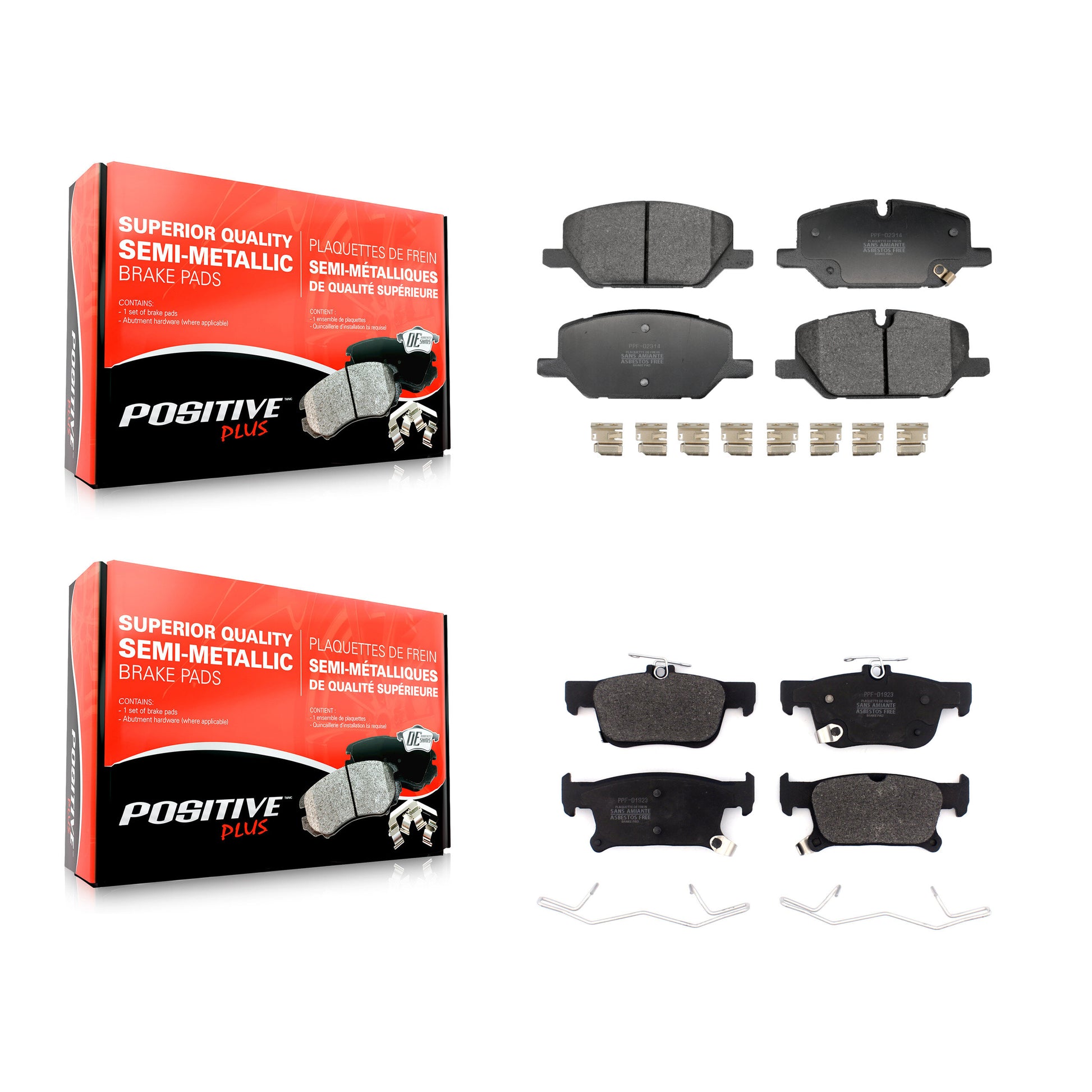 Positive Plus KPF-100786 Disc Brake Pad for 2020 Buick Envision - Front and Rear