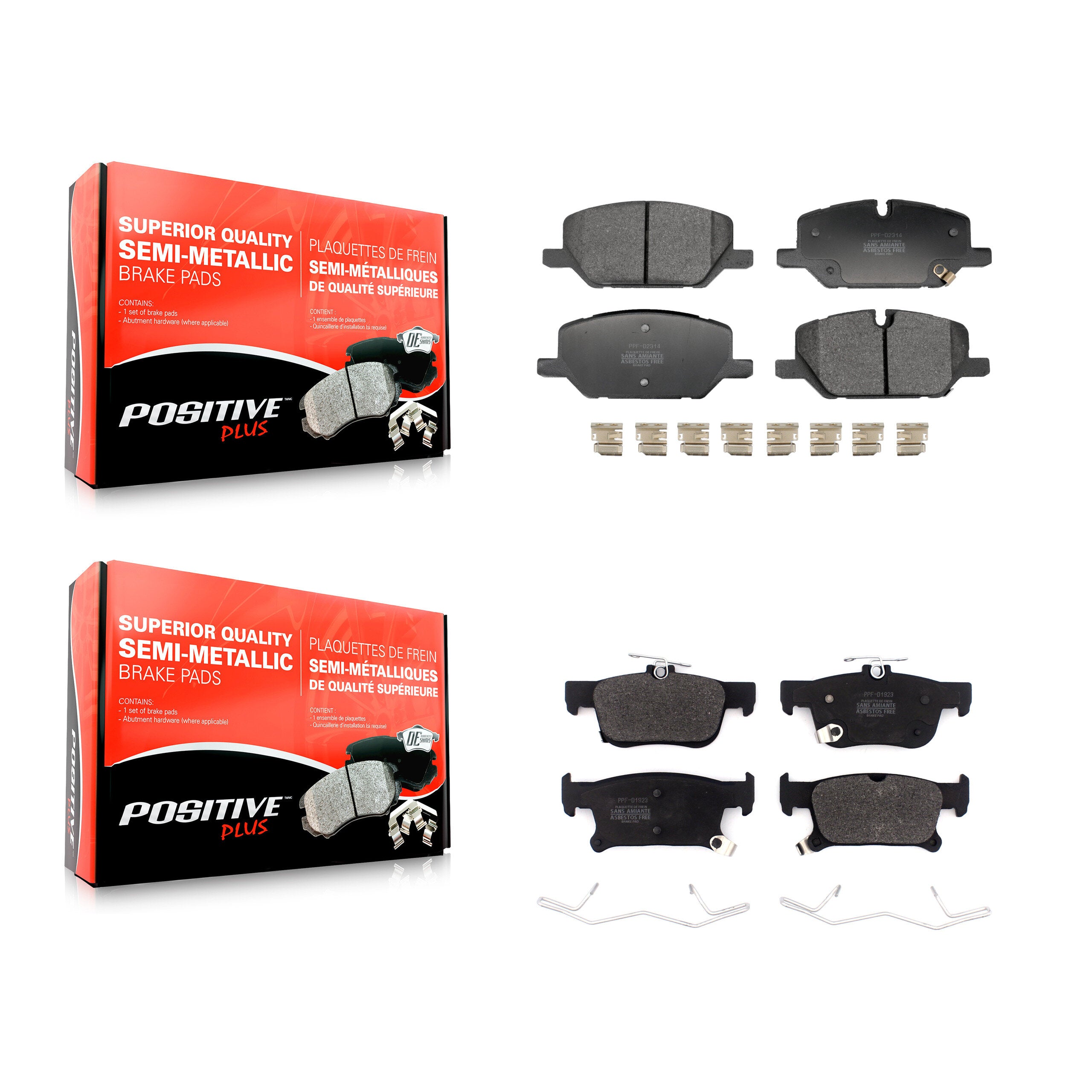Positive Plus KPF-100786 Disc Brake Pad for 2020 Buick Envision - Front and Rear