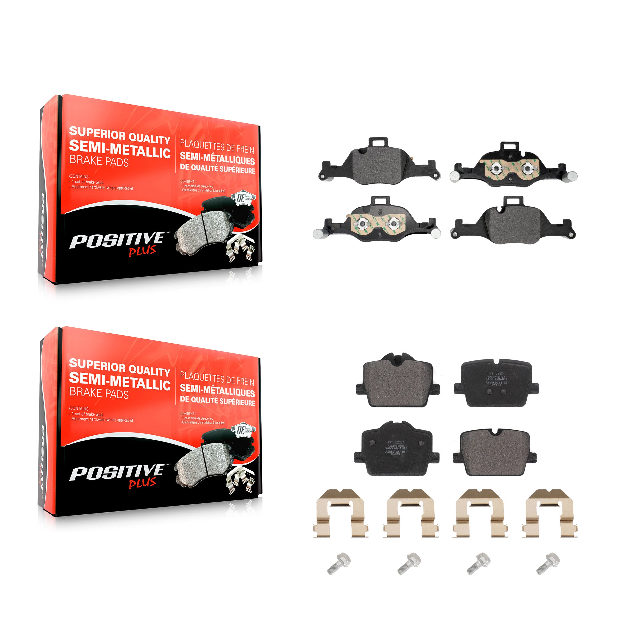 Positive Plus KPF-100795 Disc Brake Pad for 2022-2023 BMW i4 - Front and Rear