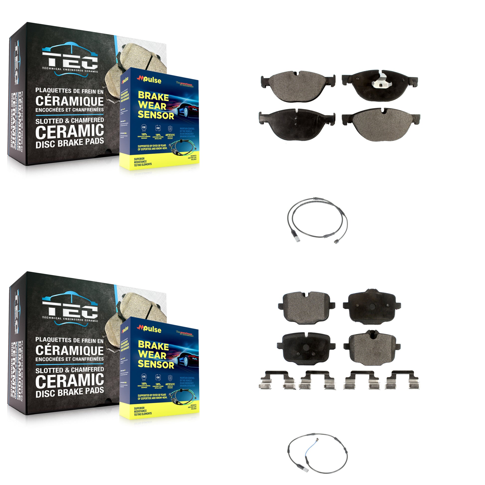 Positive Plus KPW-100011 Disc Brake Pad for 2012-2019 BMW 650i Gran Coupe, BMW 650i xDrive and More - Front and Rear