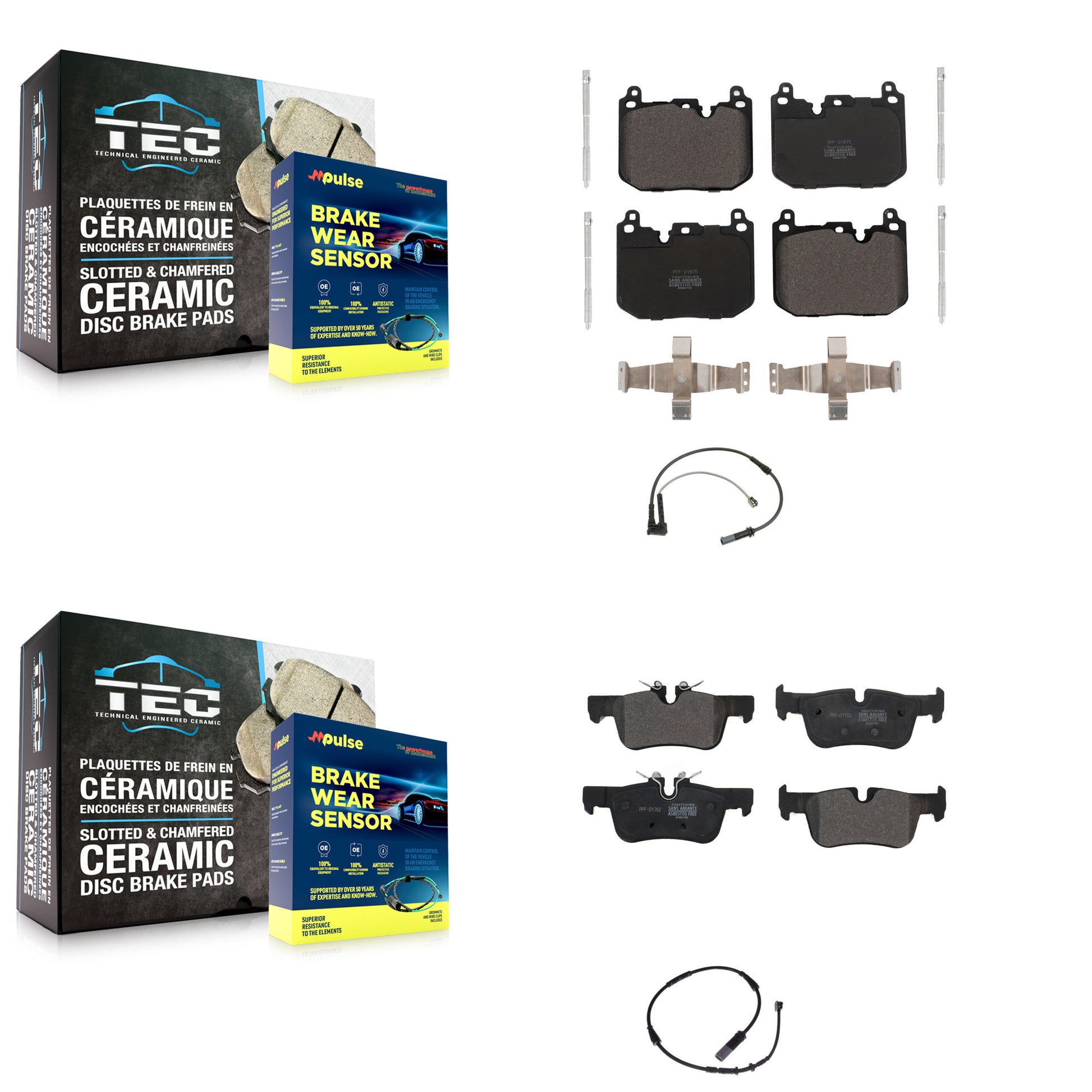 Positive Plus KPW-100017 Disc Brake Pad for 2019-2022 BMW 228i Gran Coupe, BMW 228i xDrive Gran Coupe and More - Front and Rear