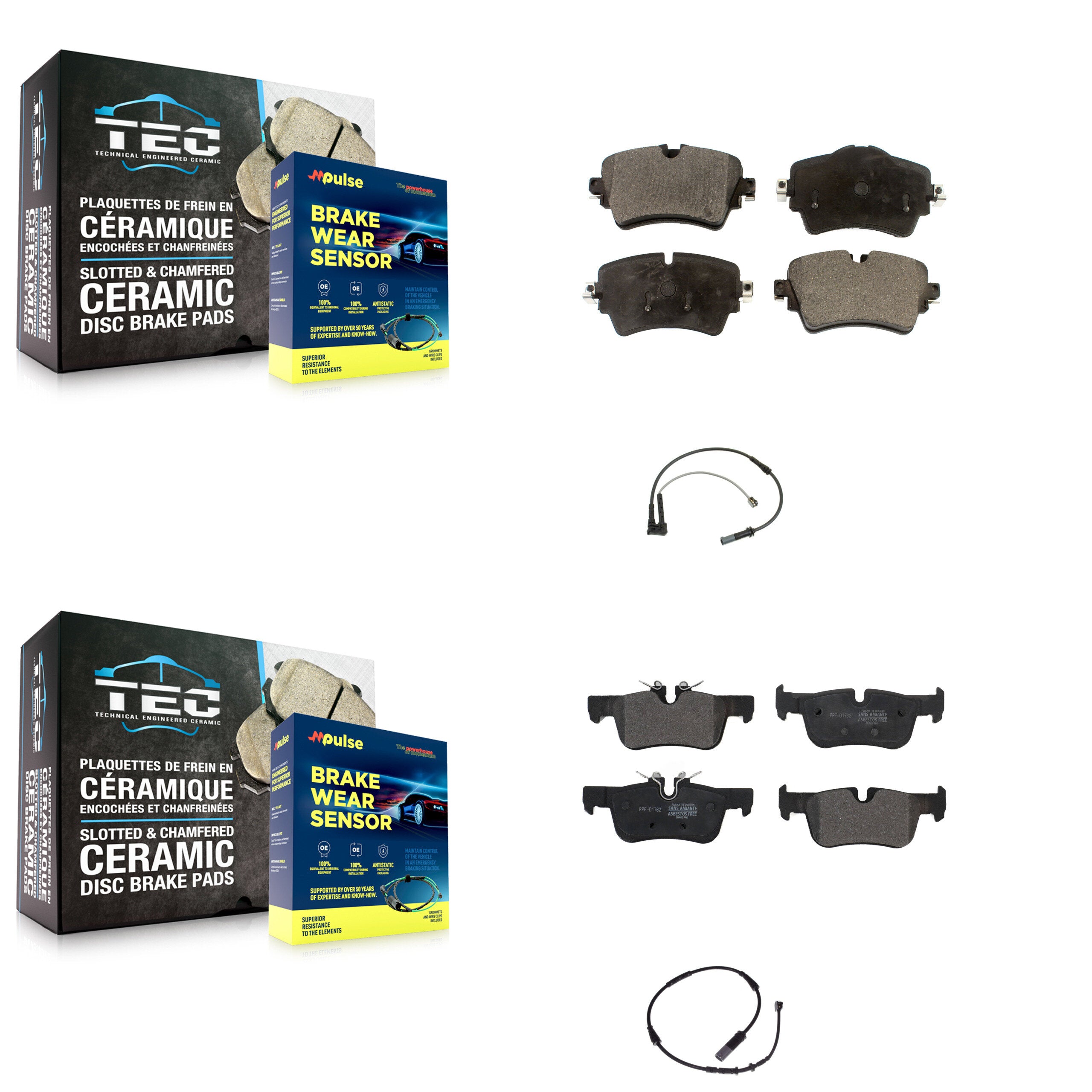 Positive Plus KPW-100018 Disc Brake Pad for 2019 Mini Cooper Clubman - Front and Rear