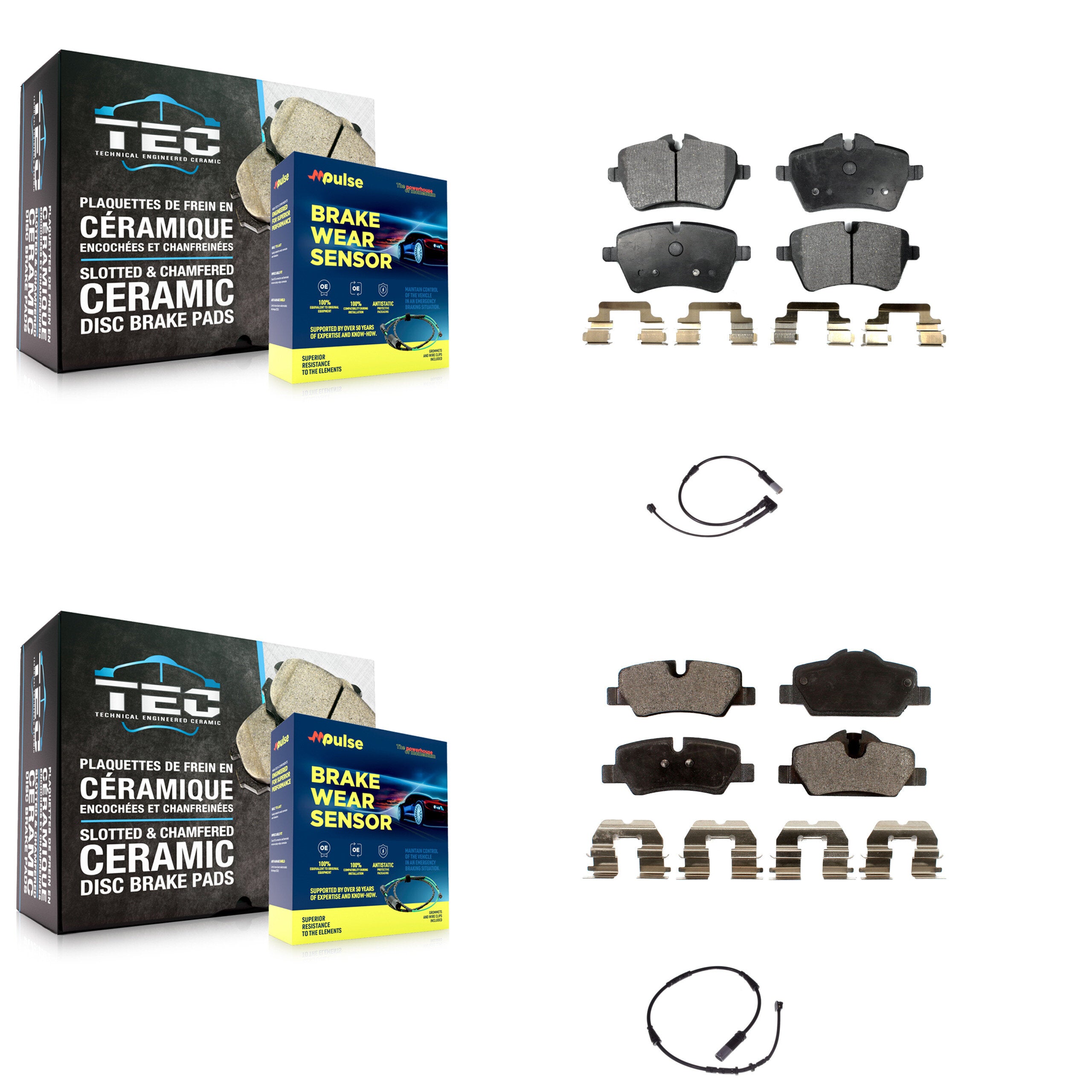 Positive Plus KPW-100026 Disc Brake Pad for 2015-2016 Mini Cooper - Front and Rear