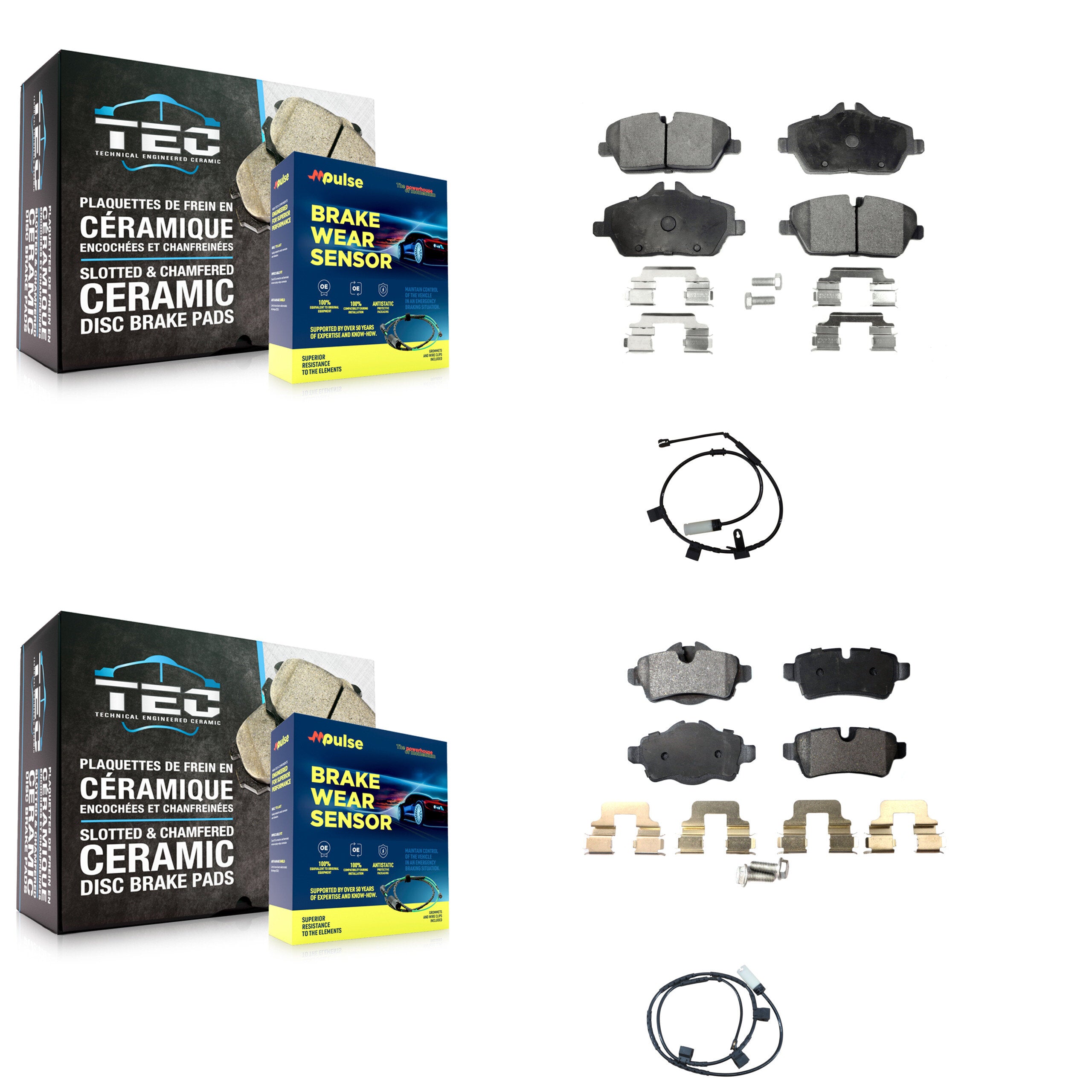 Positive Plus KPW-100032 Disc Brake Pad for 2011-2015 Mini Cooper - Front and Rear