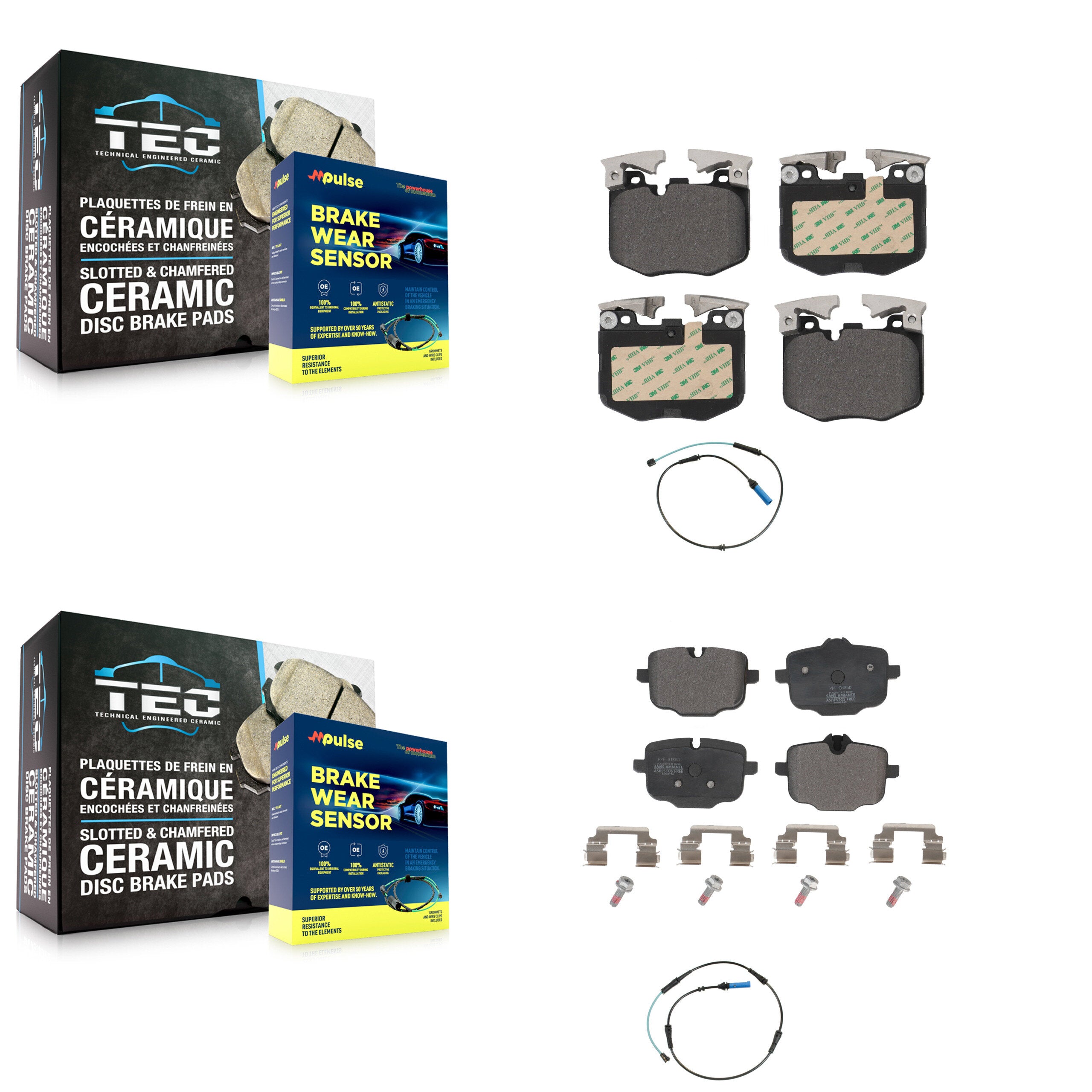 Positive Plus KPW-100053 Disc Brake Pad for 2016-2023 BMW 840i, BMW 840i xDrive and More - Front and Rear
