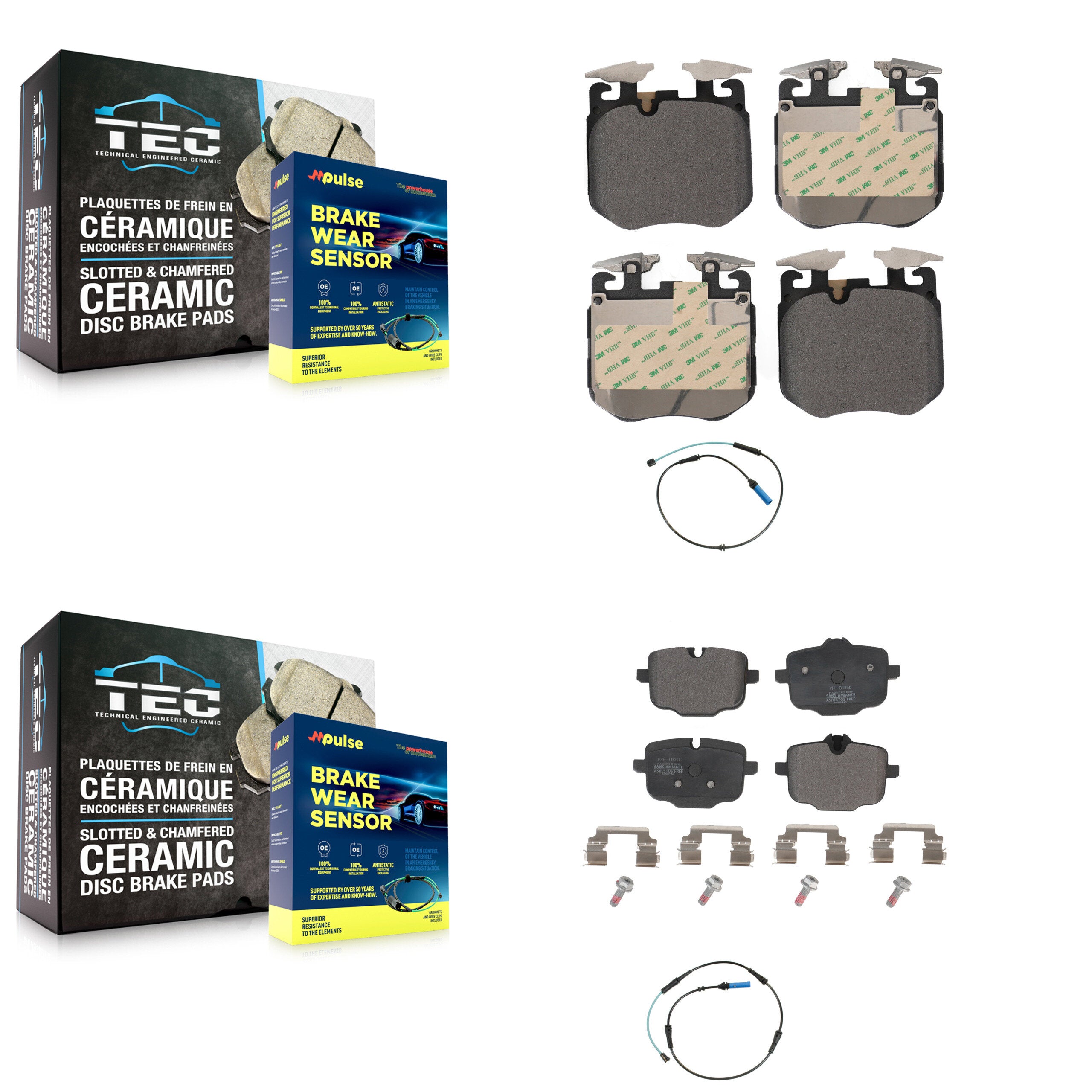 Positive Plus KPW-100054 Disc Brake Pad for 2016-2023 BMW 840i, BMW 840i Gran Coupe and More - Front and Rear