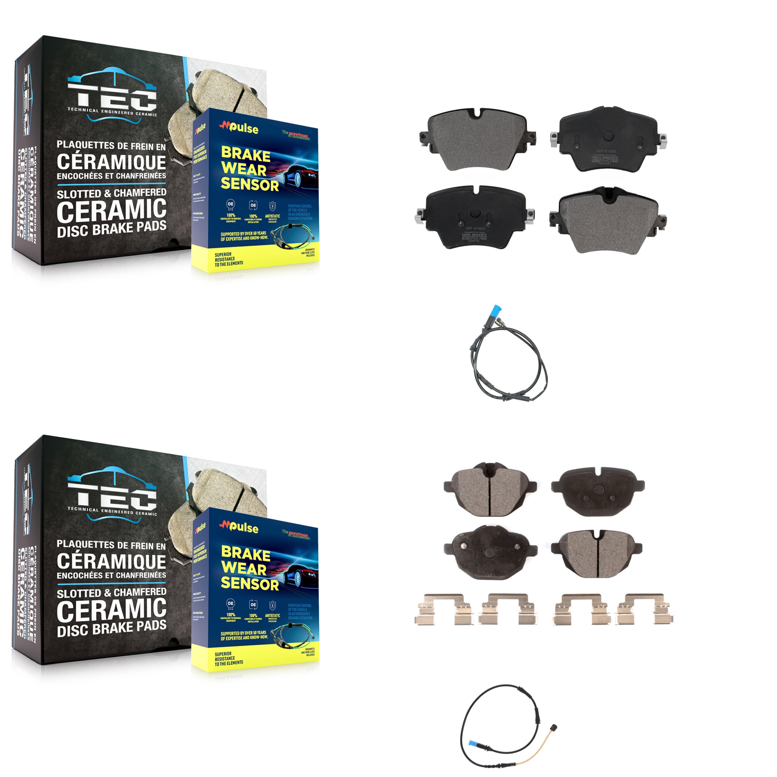 Positive Plus KPW-100057 Disc Brake Pad for 2019-2021 BMW X4 - Front and Rear