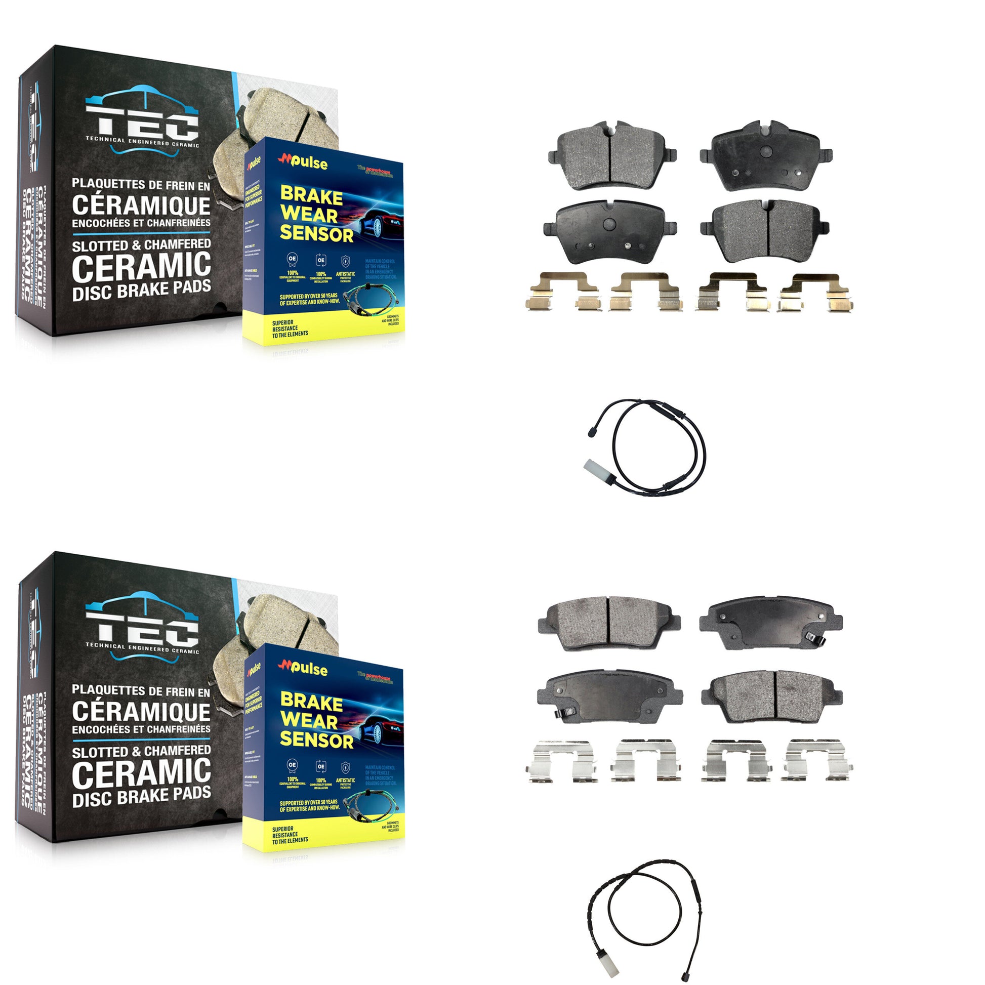 Positive Plus KPW-100070 Disc Brake Pad for 2012-2016 Mini Cooper Paceman, Mini Cooper Countryman - Front and Rear