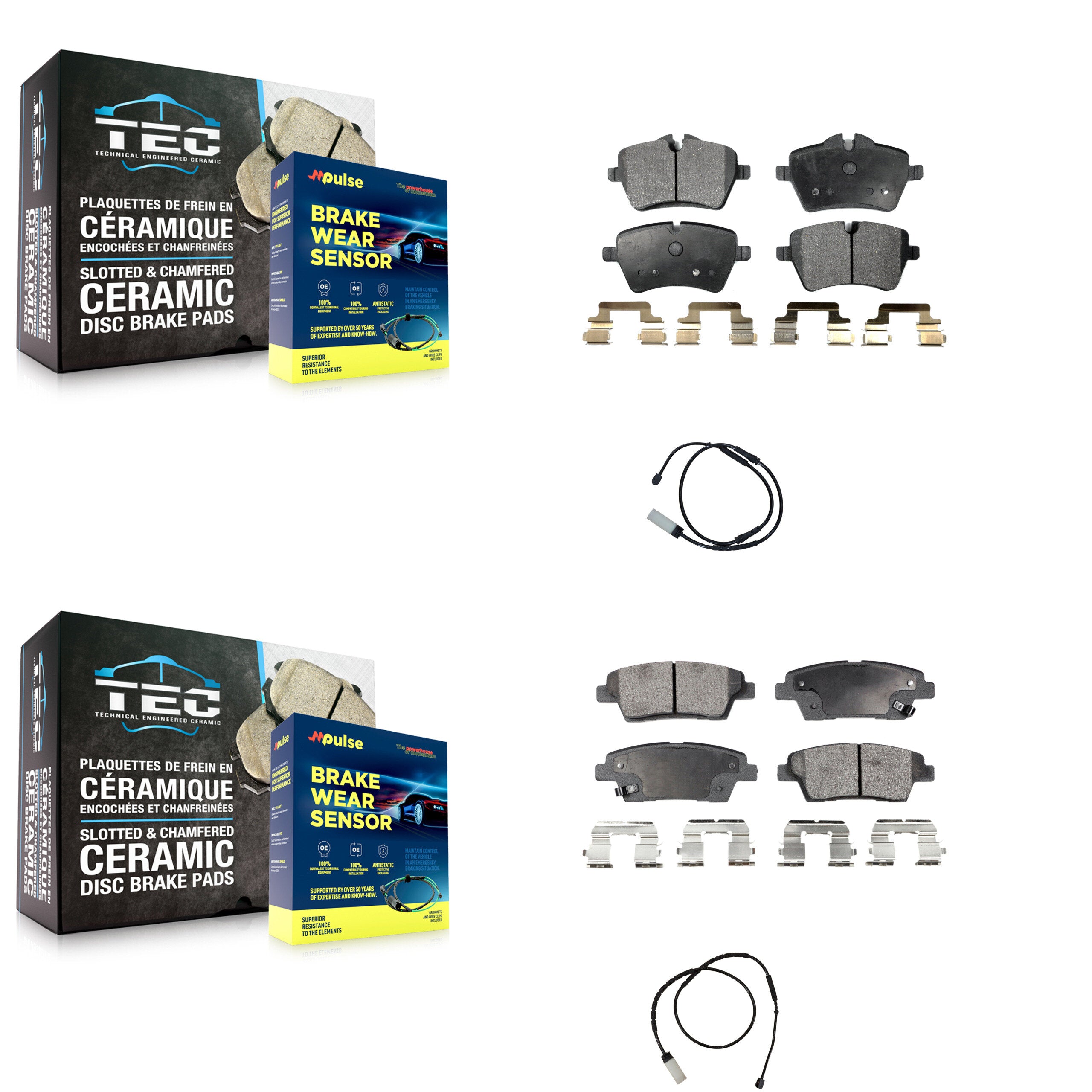 Positive Plus KPW-100070 Disc Brake Pad for 2012-2016 Mini Cooper Paceman, Mini Cooper Countryman - Front and Rear