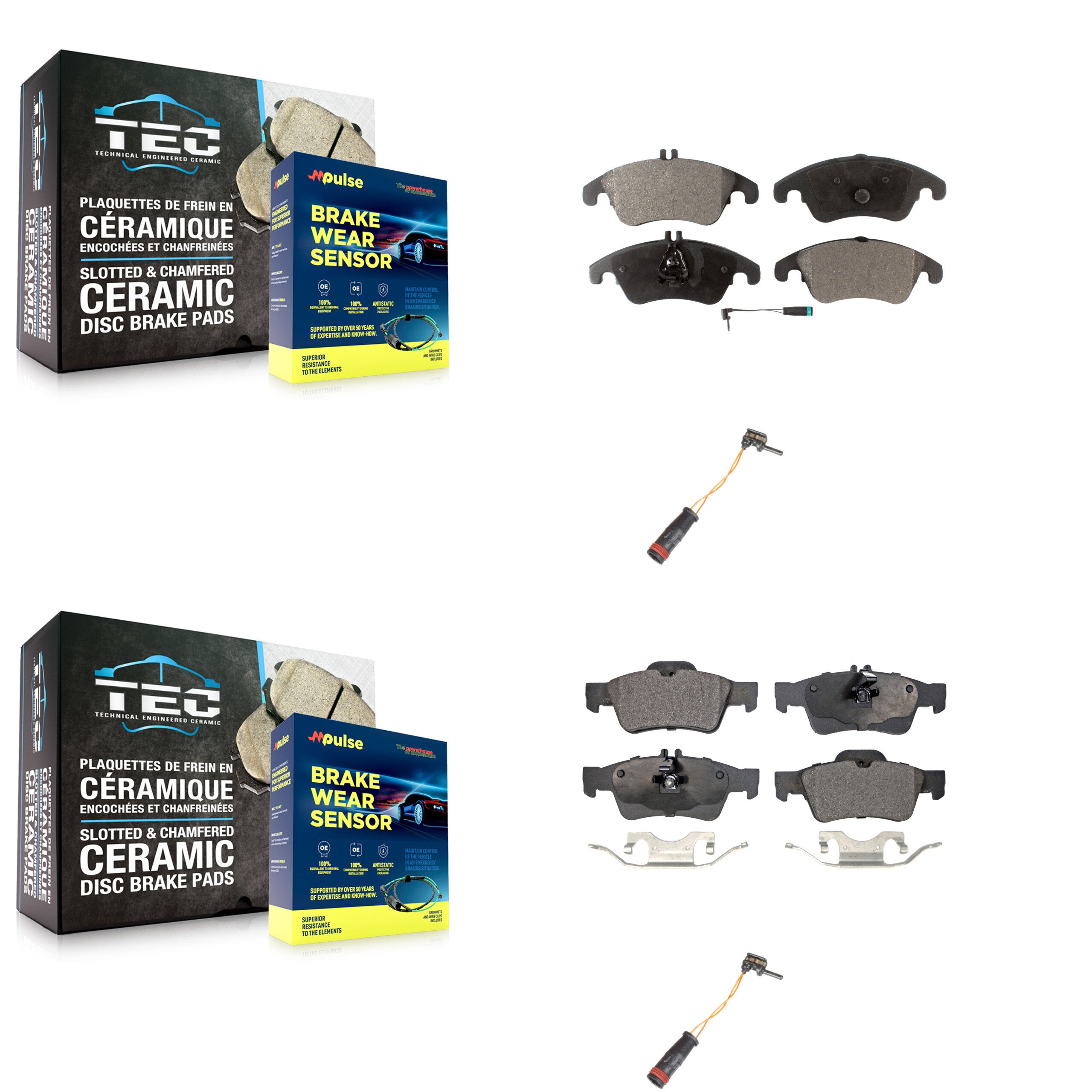 Positive Plus KPW-100081 Disc Brake Pad for 2010-2016 Mercedes-Benz CLS400, Mercedes-Benz E350 and More - Front and Rear