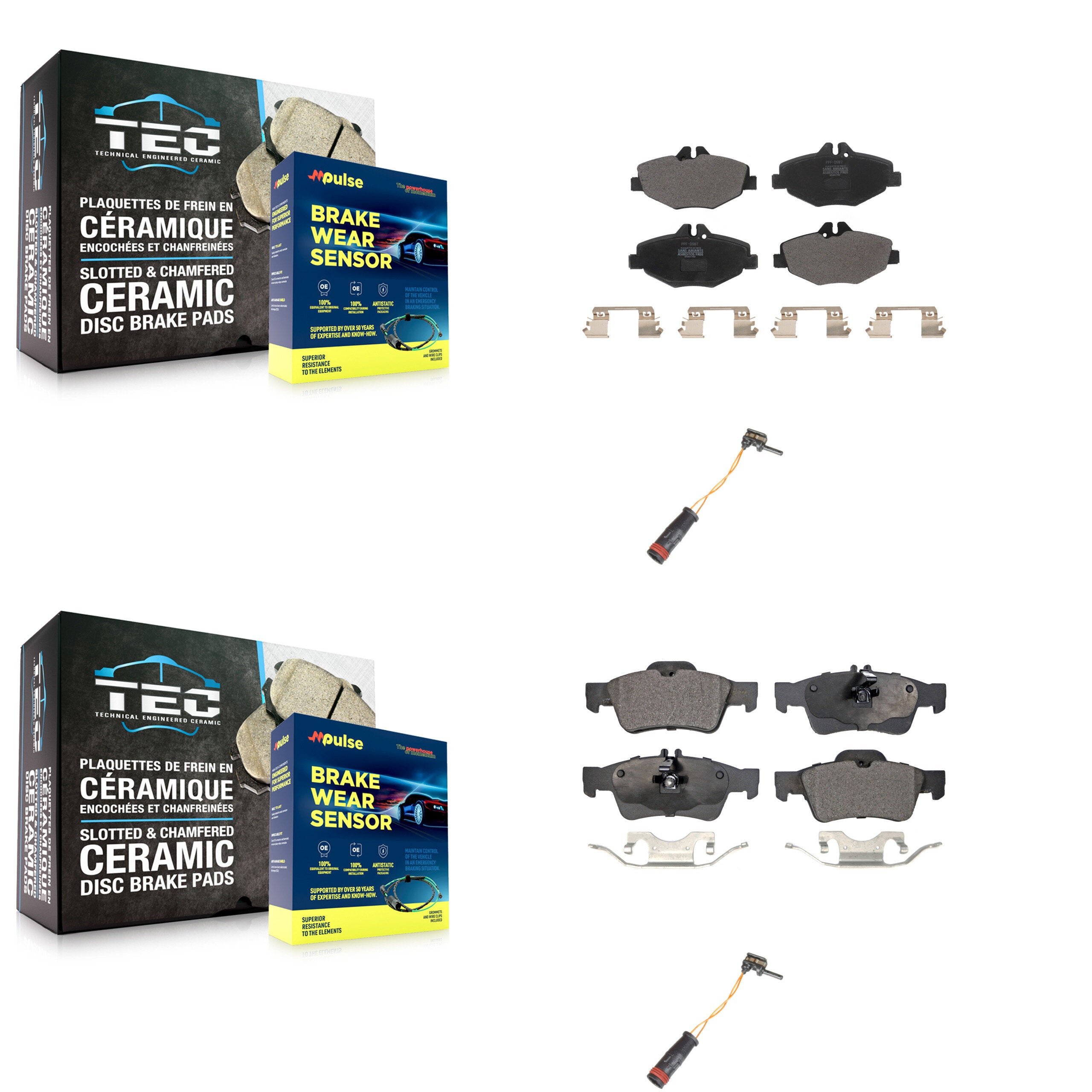 Positive Plus KPW-100088 Disc Brake Pad for 2006-2009 Mercedes-Benz E350 - Front and Rear