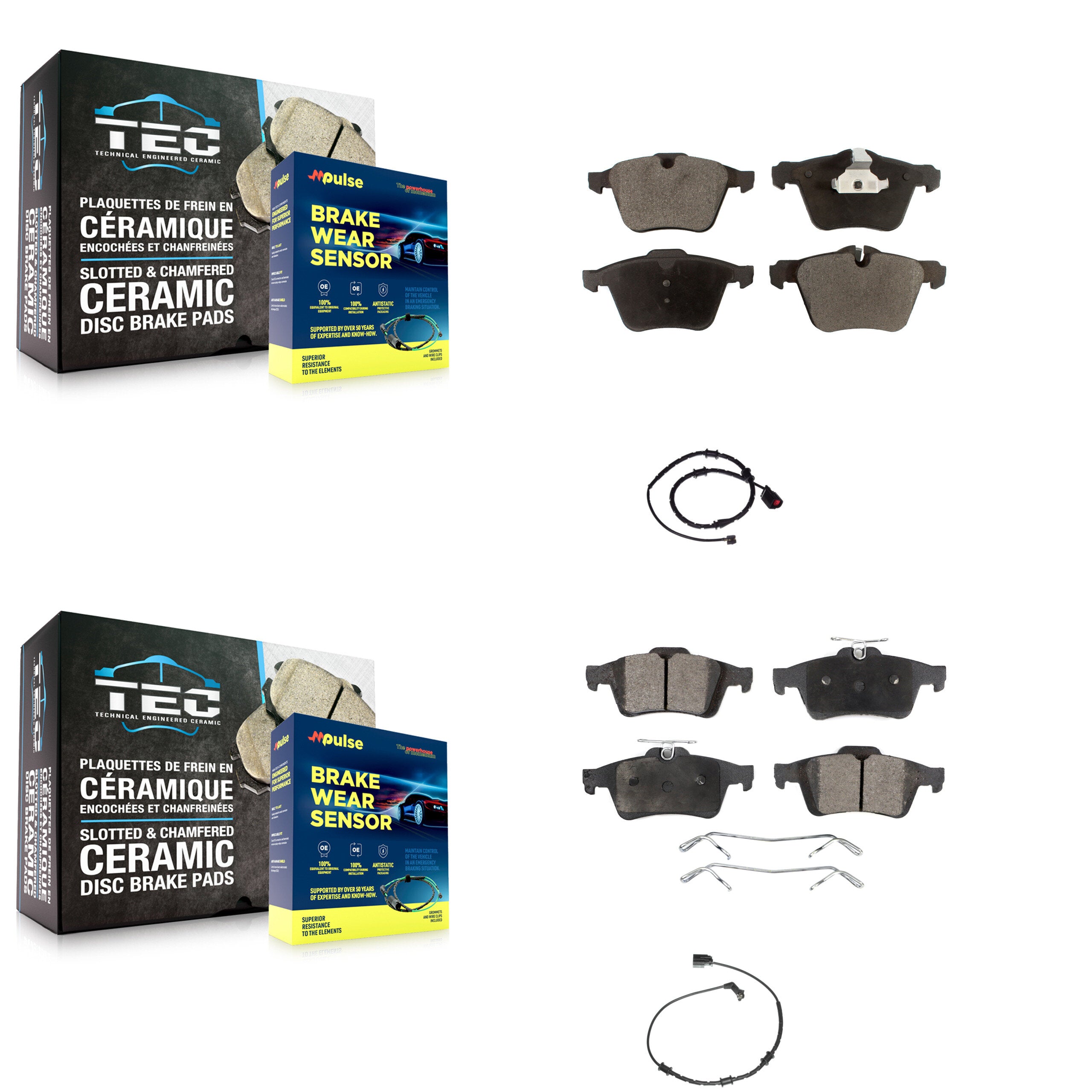 Positive Plus KPW-100109 Disc Brake Pad for 2014-2015 Jaguar XJ - Front and Rear