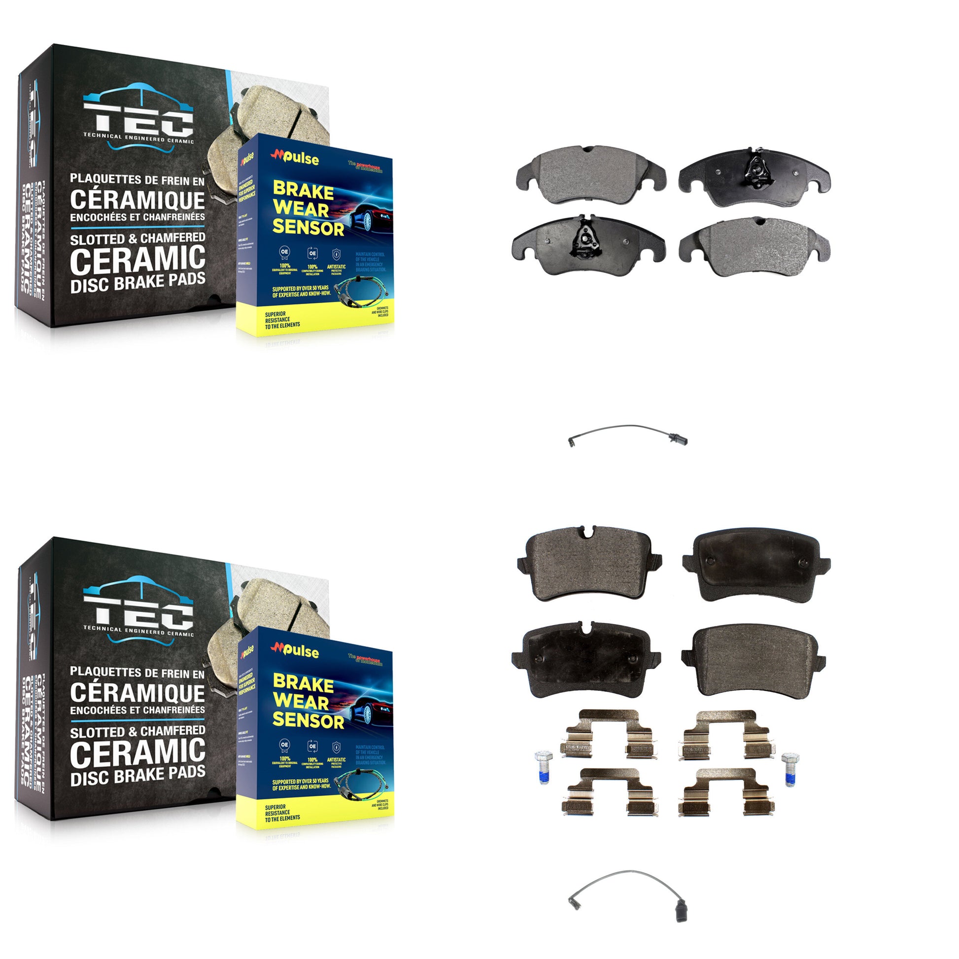 Positive Plus KPW-100154 Disc Brake Pad for 2013-2015 Audi A6 Quattro, Audi A6 - Front and Rear