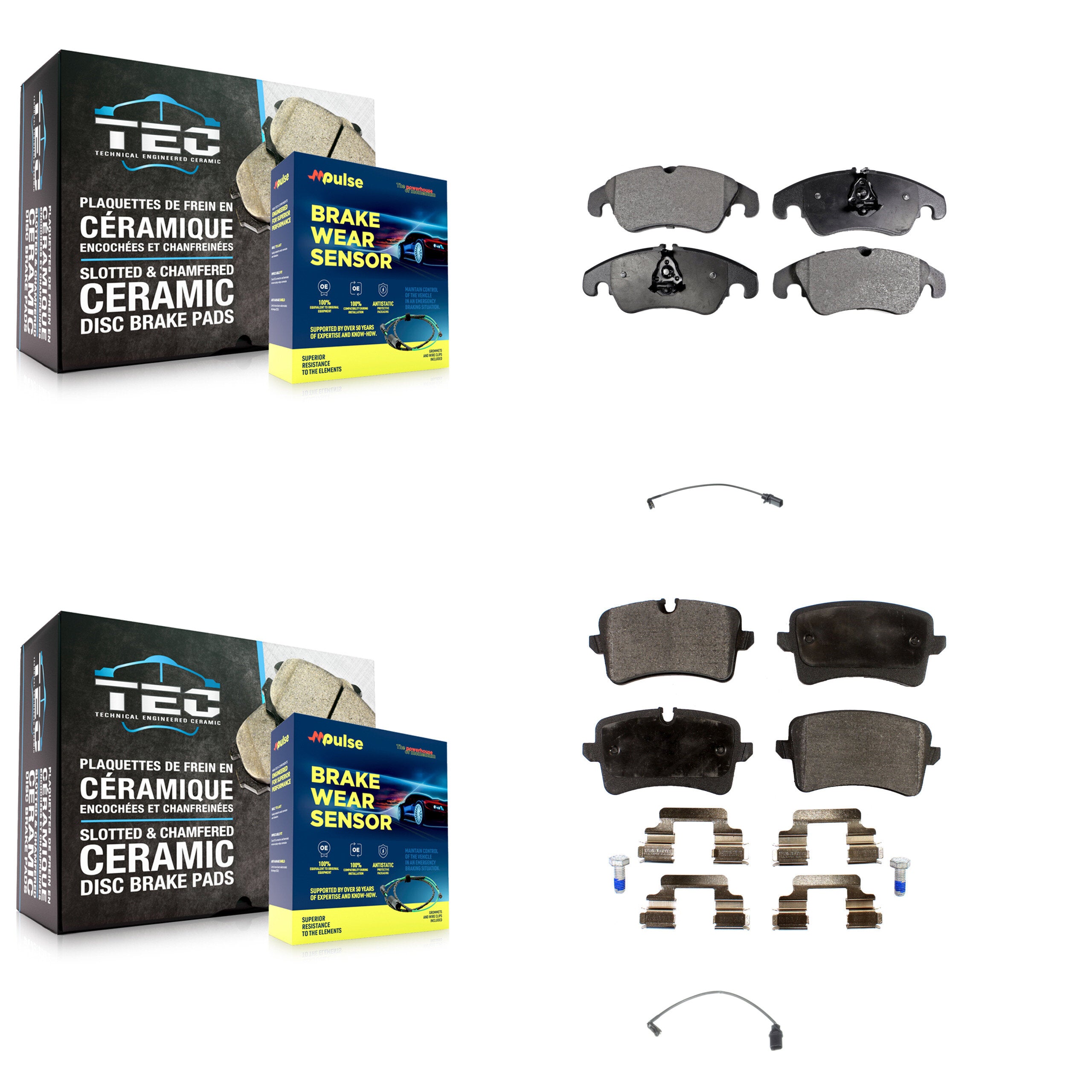 Positive Plus KPW-100154 Disc Brake Pad for 2013-2015 Audi A6 Quattro, Audi A6 - Front and Rear