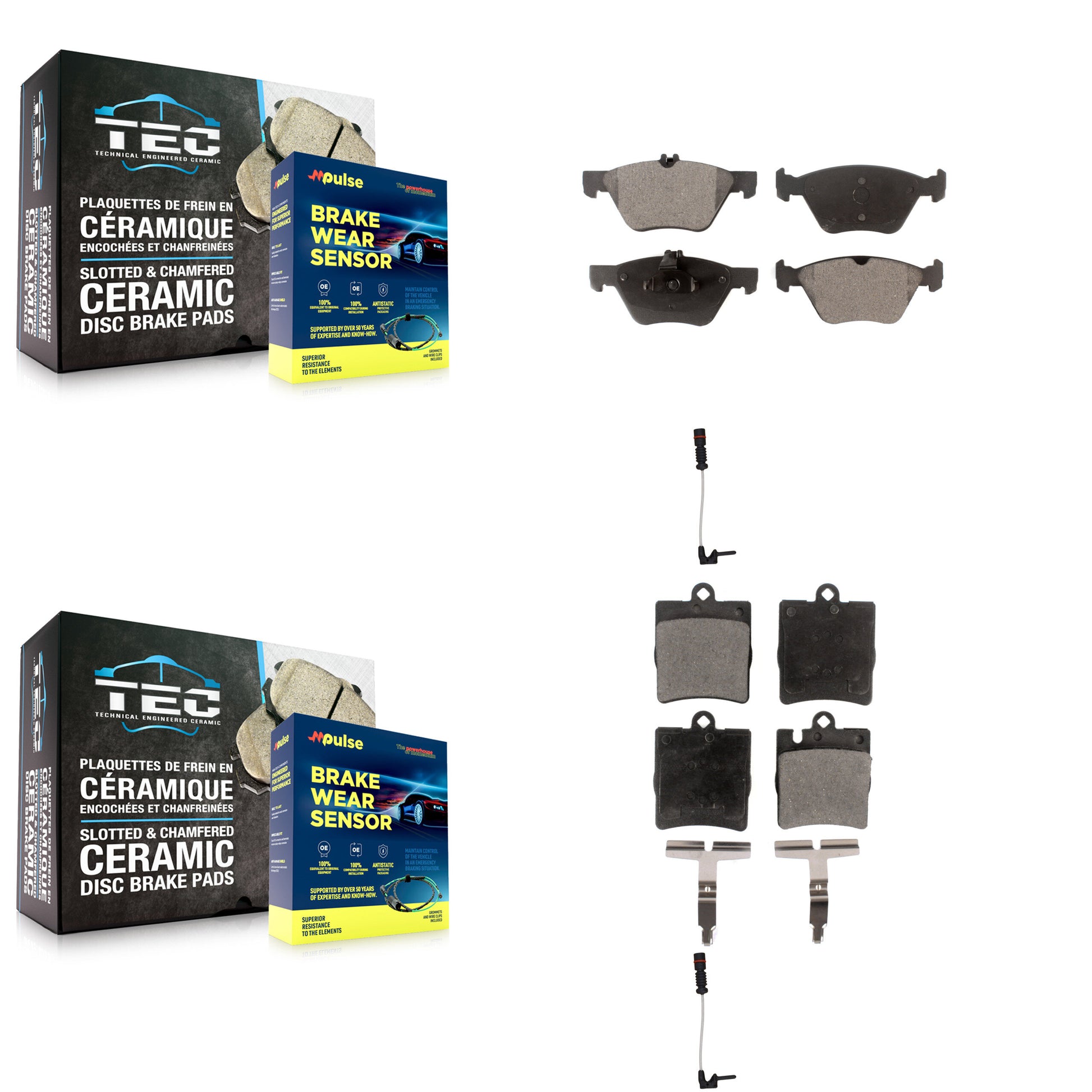 Positive Plus KPW-100174 Disc Brake Pad for 1996-2002 Mercedes-Benz E430, Mercedes-Benz CLK320, Mercedes-Benz E320 - Front and Rear