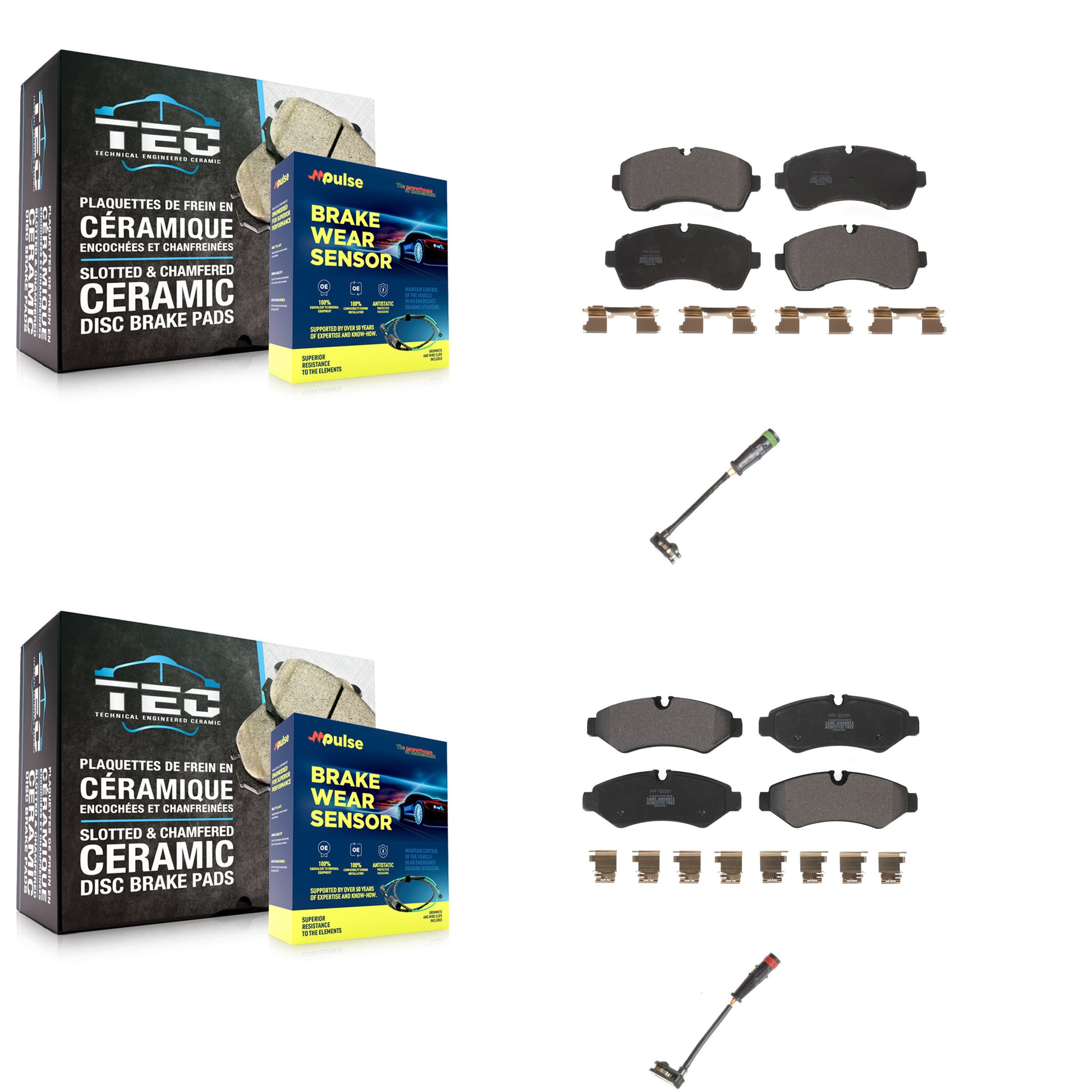 Positive Plus KPW-100209 Disc Brake Pad for 2019-2023 Mercedes-Benz Sprinter 1500, Mercedes-Benz Sprinter 2500 - Front and Rear