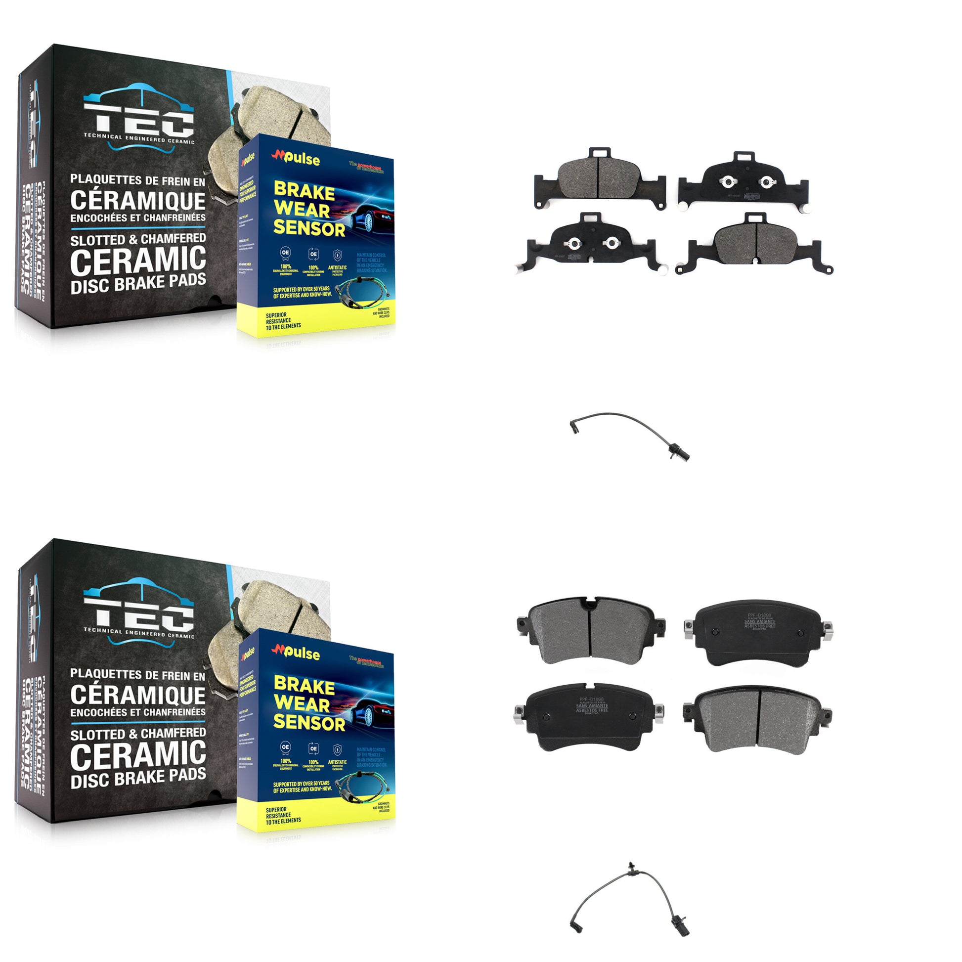 Positive Plus KPW-100213 Disc Brake Pad for 2017-2020 Audi A4 allroad, Audi A5 Sportback and More - Front and Rear