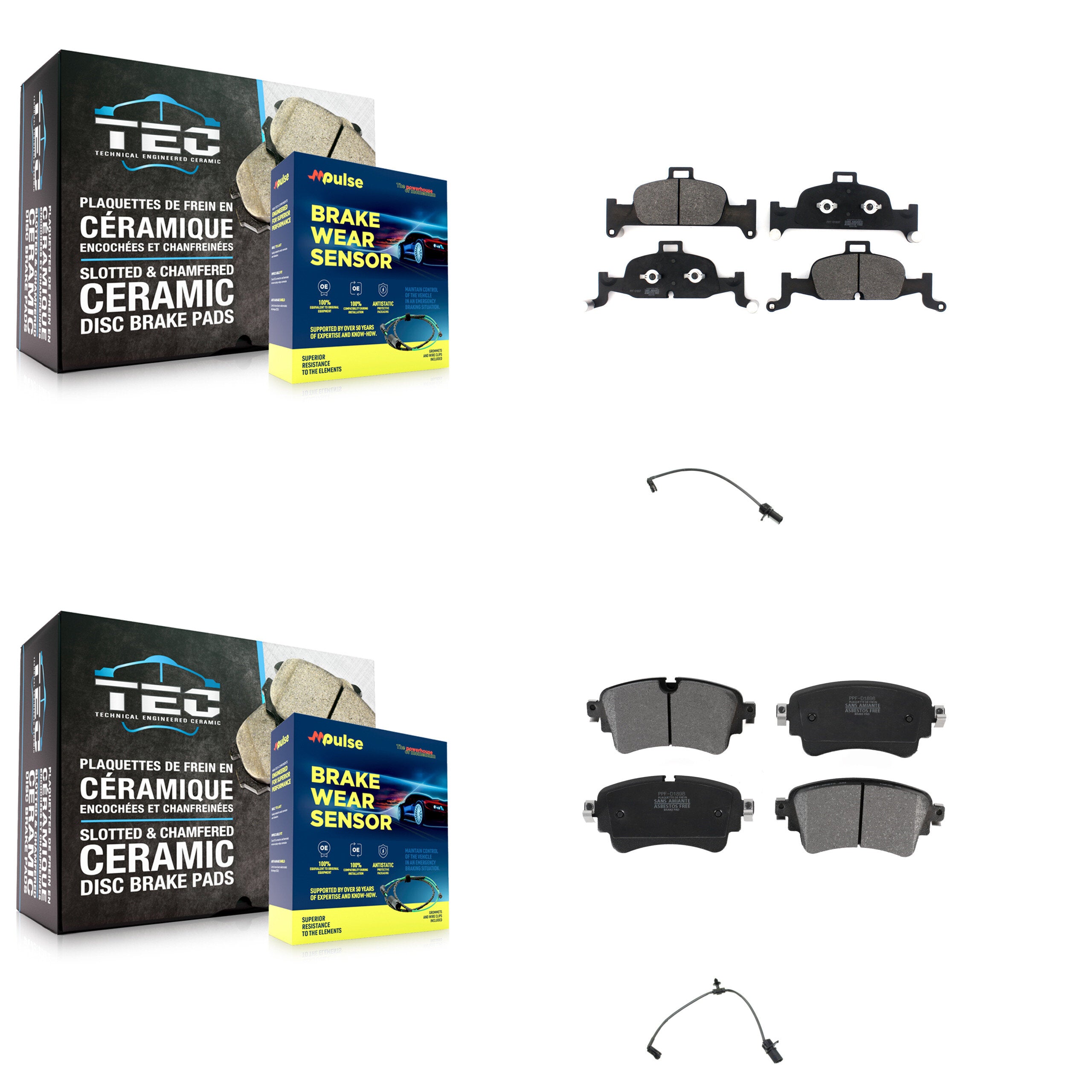 Positive Plus KPW-100213 Disc Brake Pad for 2017-2020 Audi A4 allroad, Audi A5 Sportback and More - Front and Rear