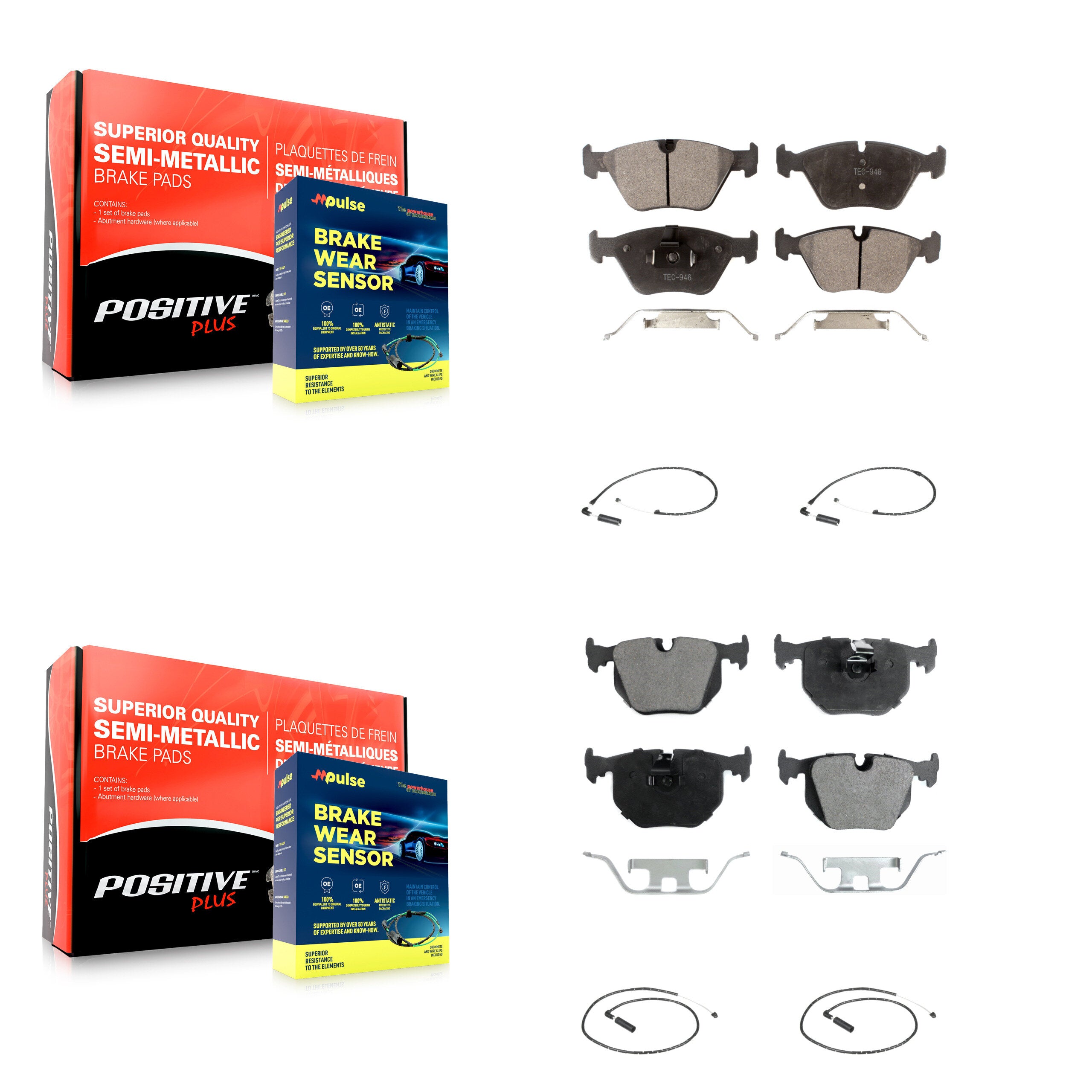 Positive Plus KPW-100216 Disc Brake Pad for 2004-2010 BMW X3 - Front and Rear