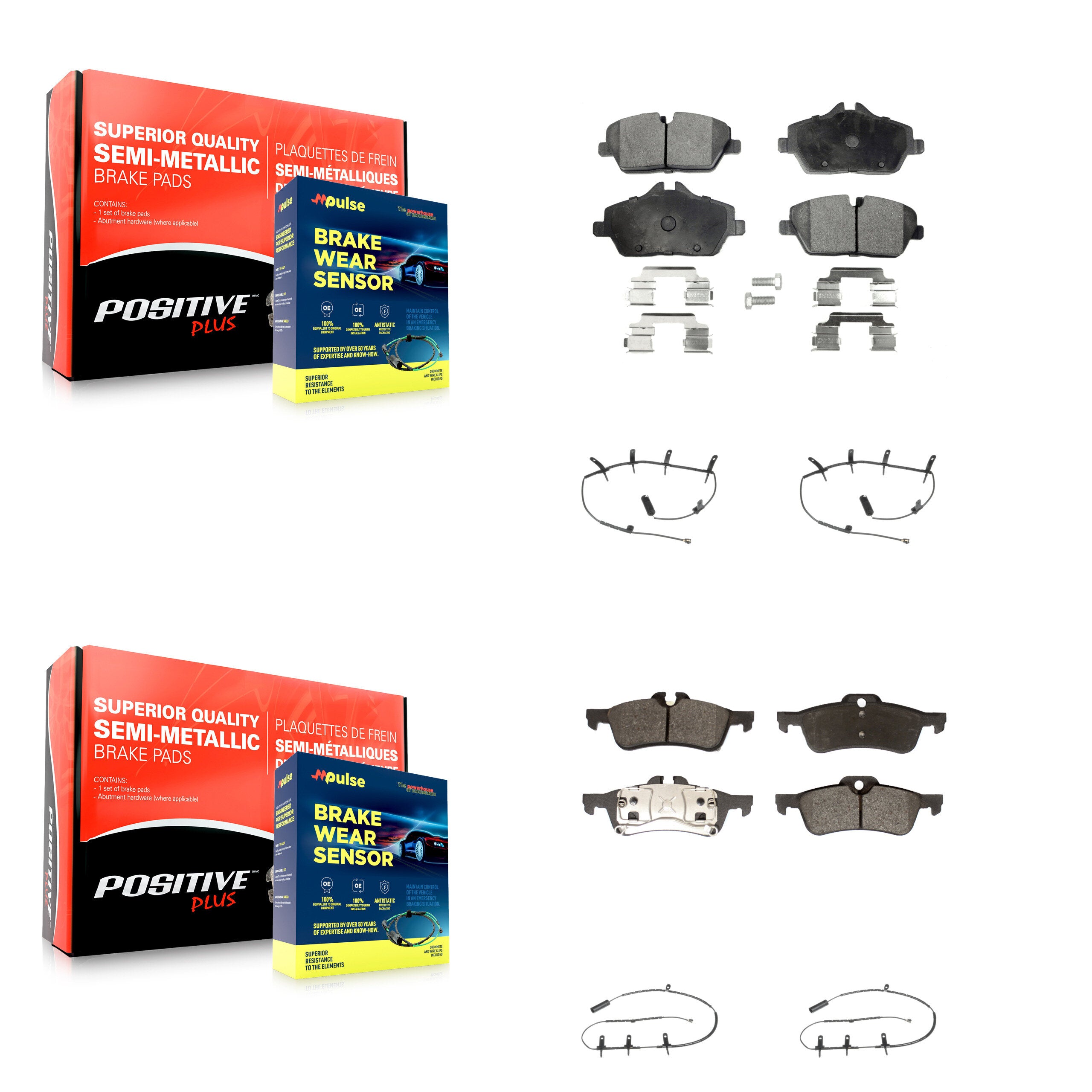 Positive Plus KPW-100224 Disc Brake Pad for 2007-2008 Mini Cooper - Front and Rear