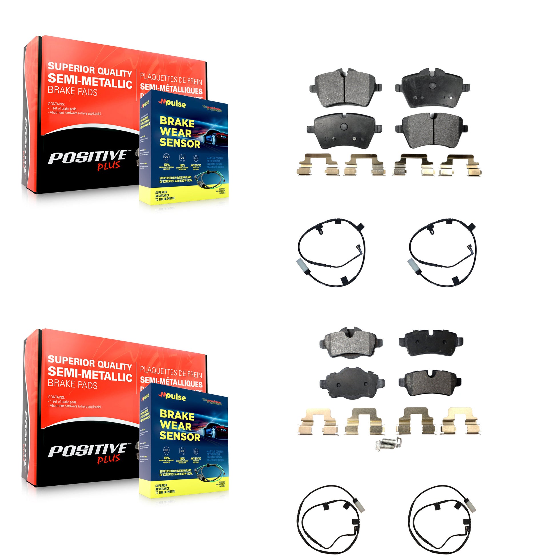Positive Plus KPW-100226 Disc Brake Pad for 2007-2010 Mini Cooper - Front and Rear