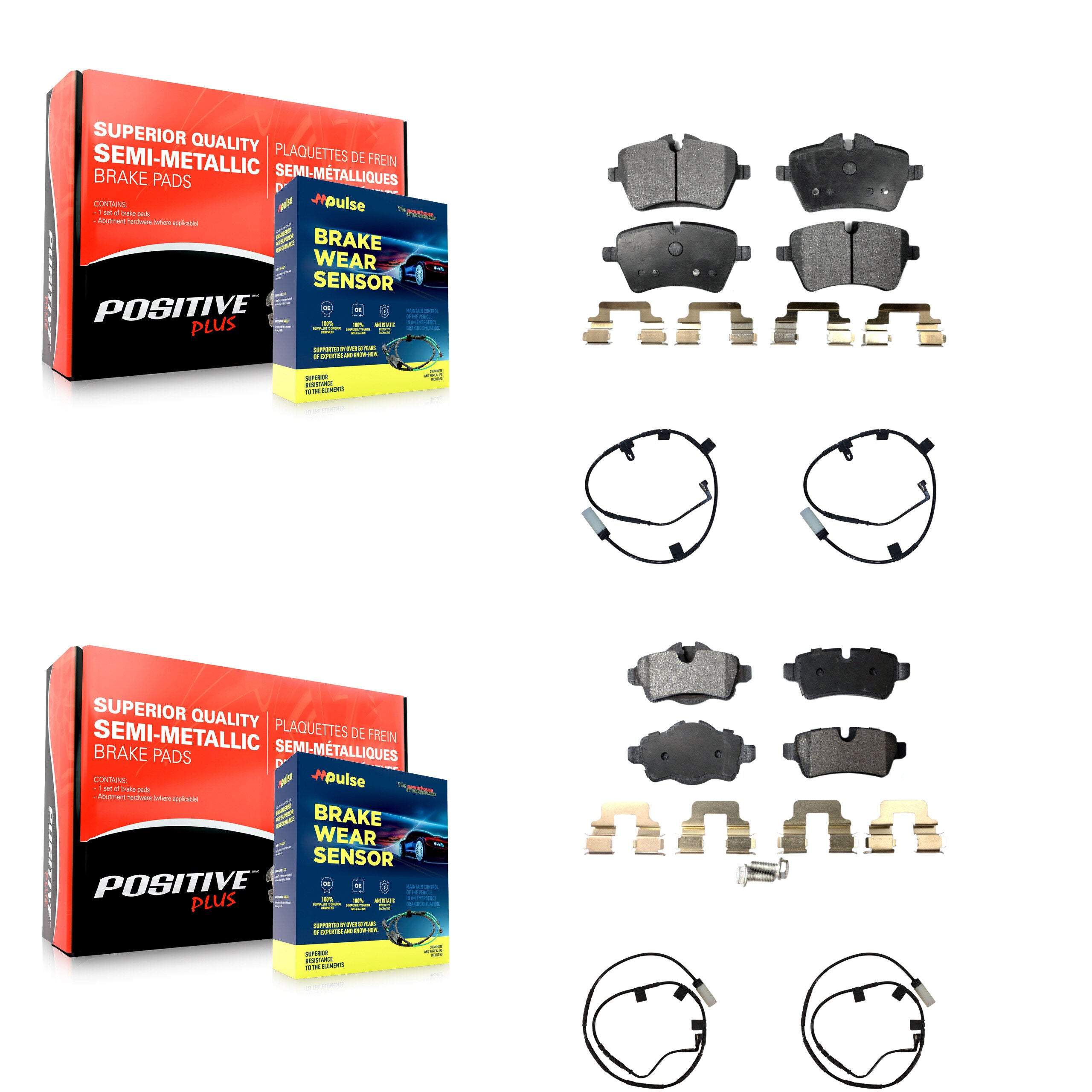 Positive Plus KPW-100226 Disc Brake Pad for 2007-2010 Mini Cooper - Front and Rear