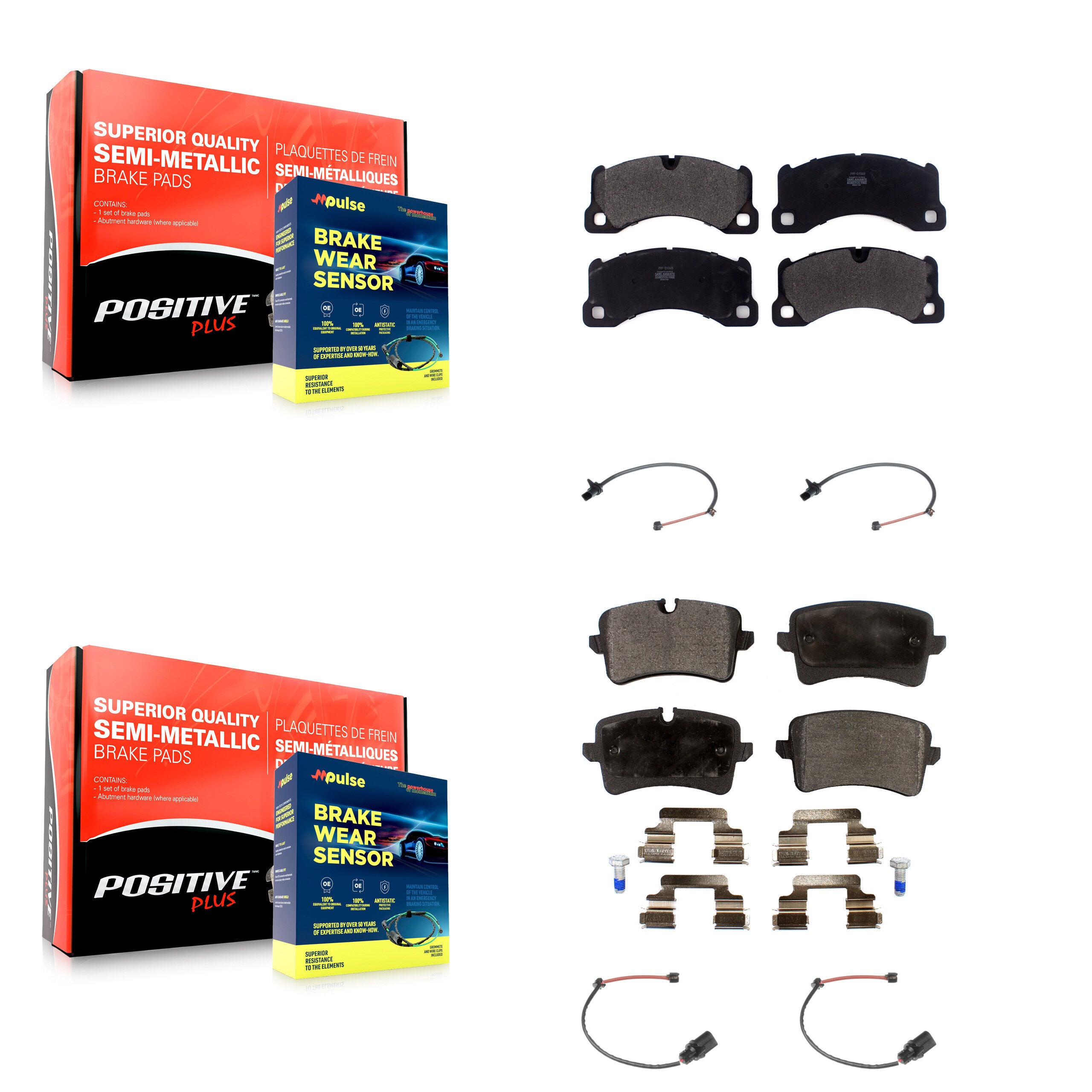Positive Plus KPW-100229 Disc Brake Pad for 2015-2017 Porsche Macan - Front and Rear