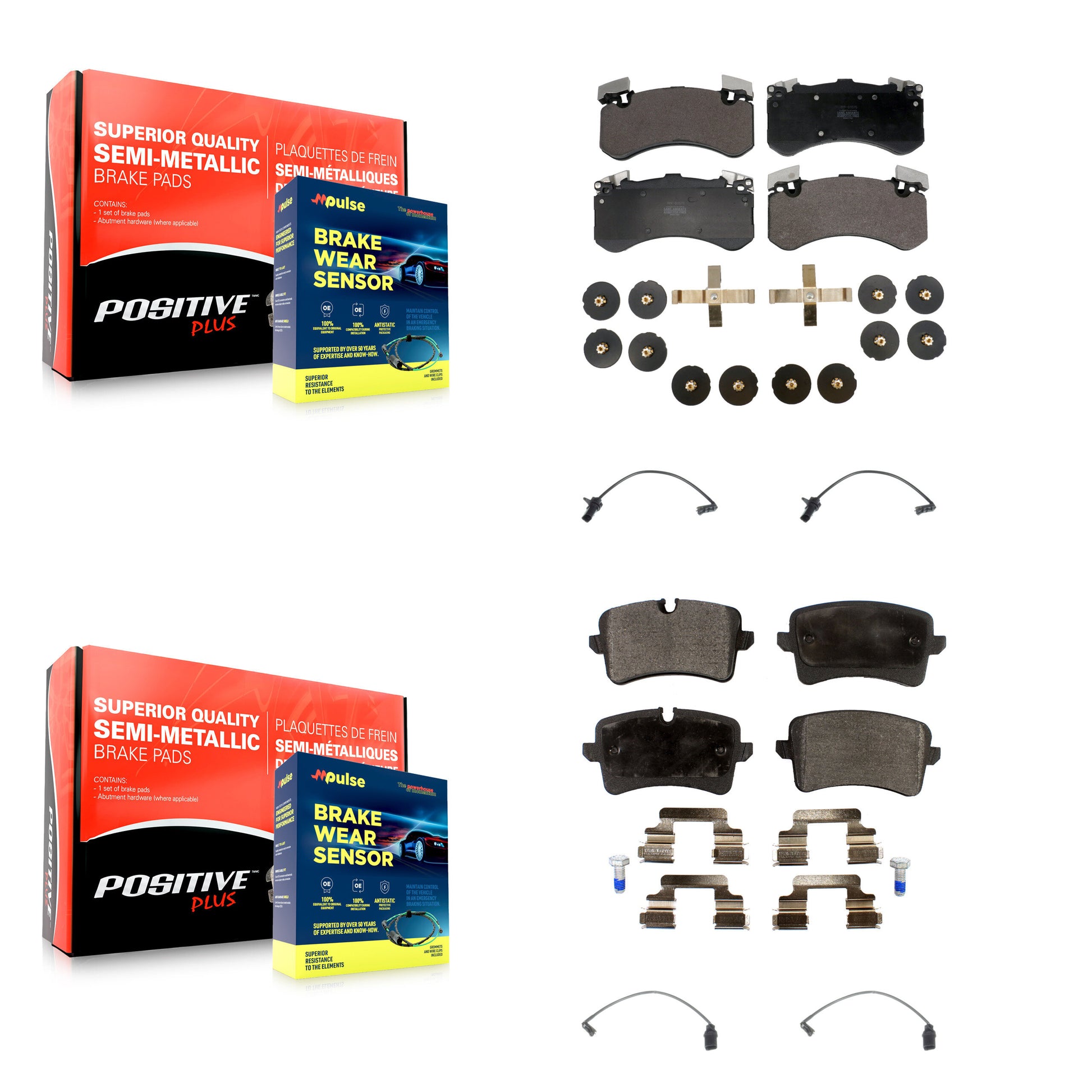 Positive Plus KPW-100238 Disc Brake Pad for 2013-2018 Audi S7, Audi S6 - Front and Rear
