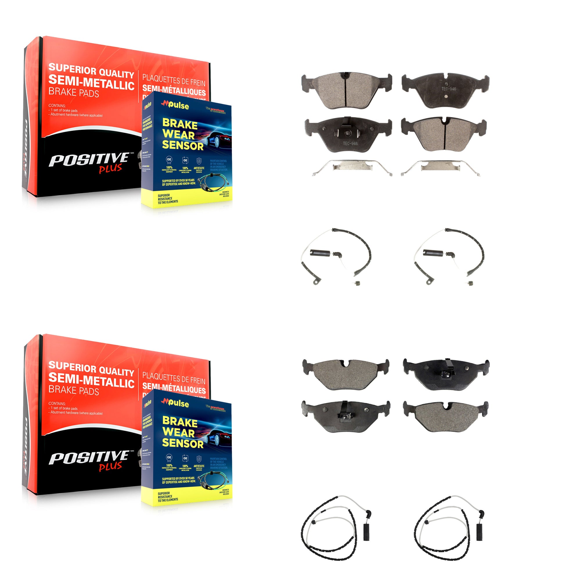 Positive Plus KPW-100242 Disc Brake Pad for 2006-2008 BMW Z4 - Front and Rear