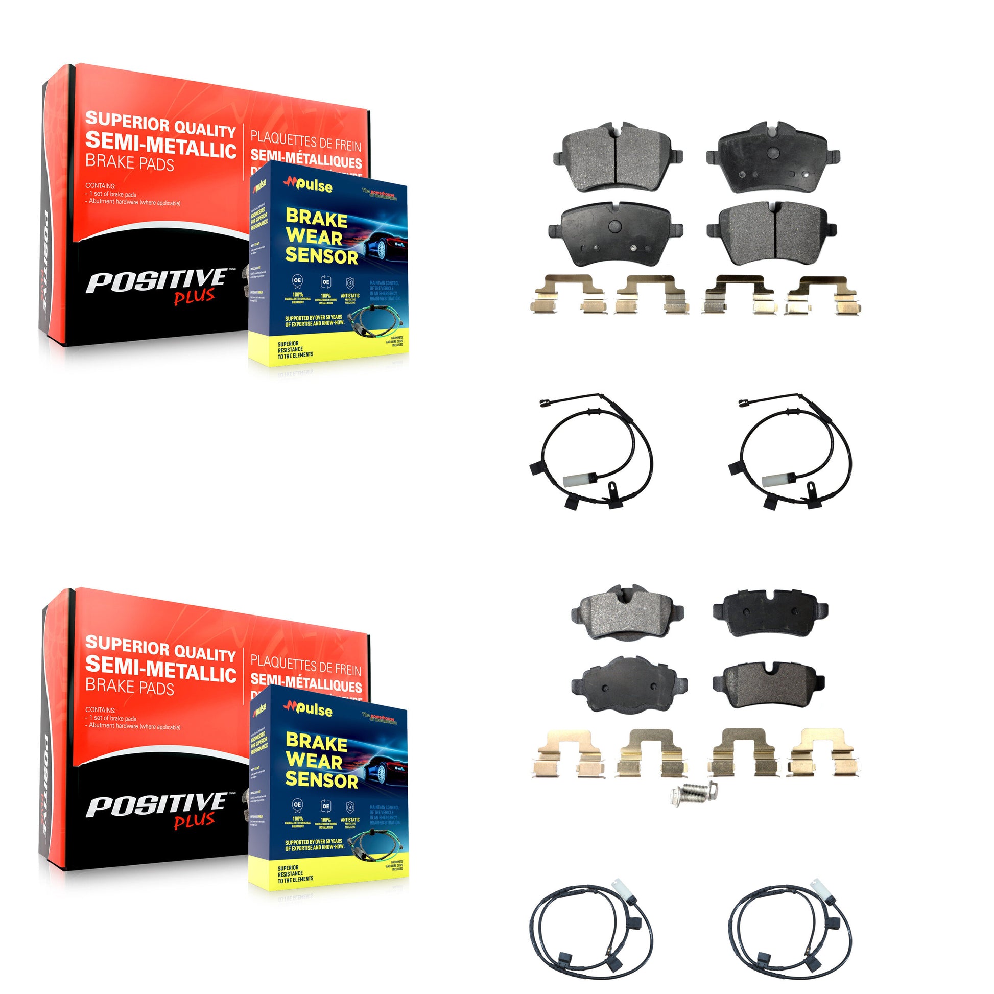 Positive Plus KPW-100244 Disc Brake Pad for 2011-2015 Mini Cooper - Front and Rear