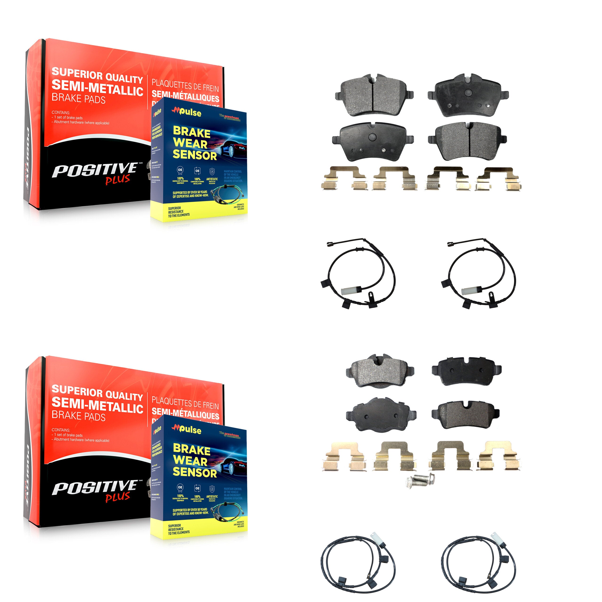 Positive Plus KPW-100244 Disc Brake Pad for 2011-2015 Mini Cooper - Front and Rear