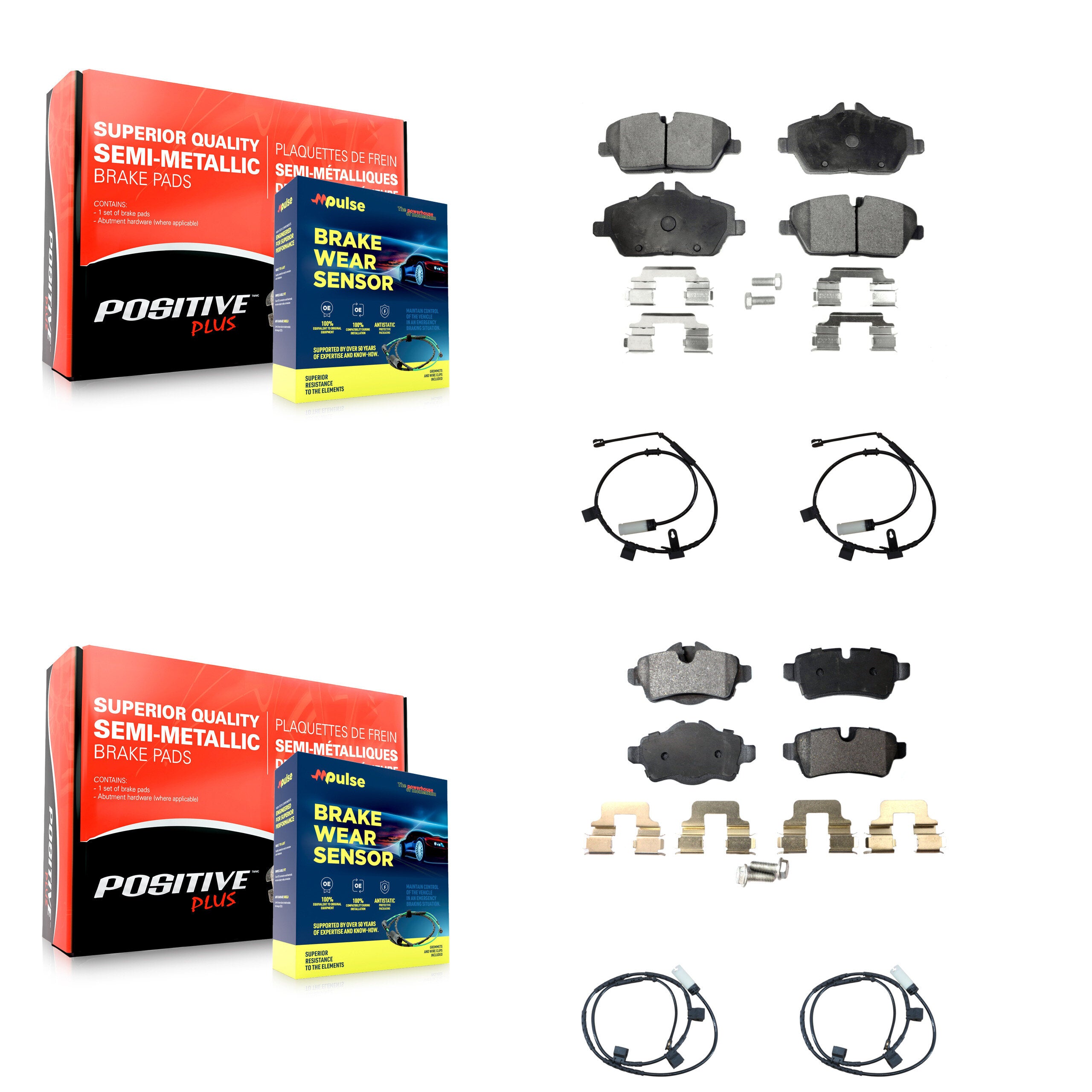 Positive Plus KPW-100245 Disc Brake Pad for 2011-2015 Mini Cooper - Front and Rear