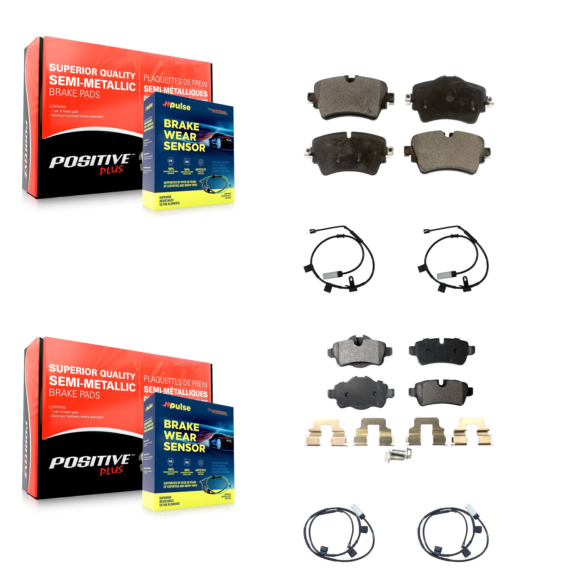 Positive Plus KPW-100247 Disc Brake Pad for 2015 Mini Cooper - Front and Rear