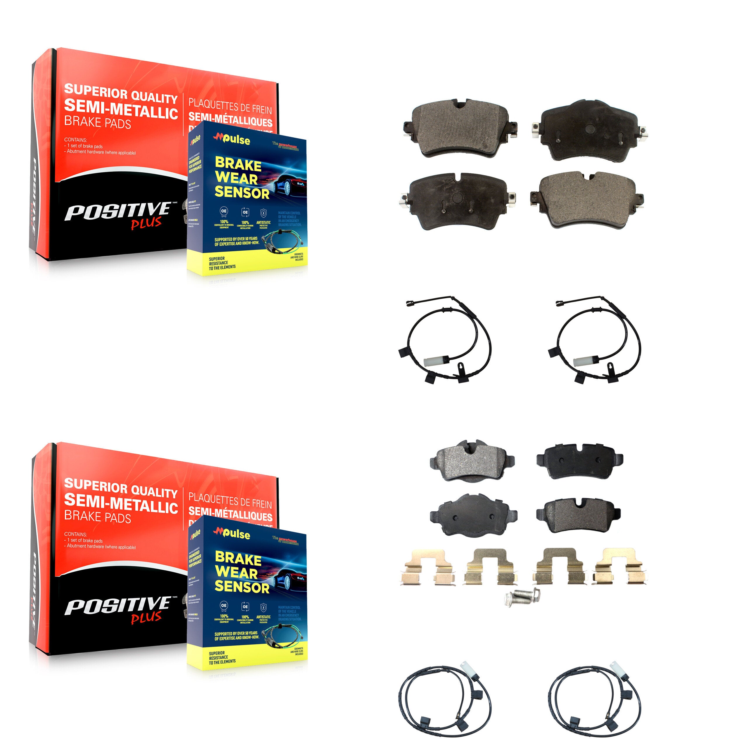 Positive Plus KPW-100247 Disc Brake Pad for 2015 Mini Cooper - Front and Rear