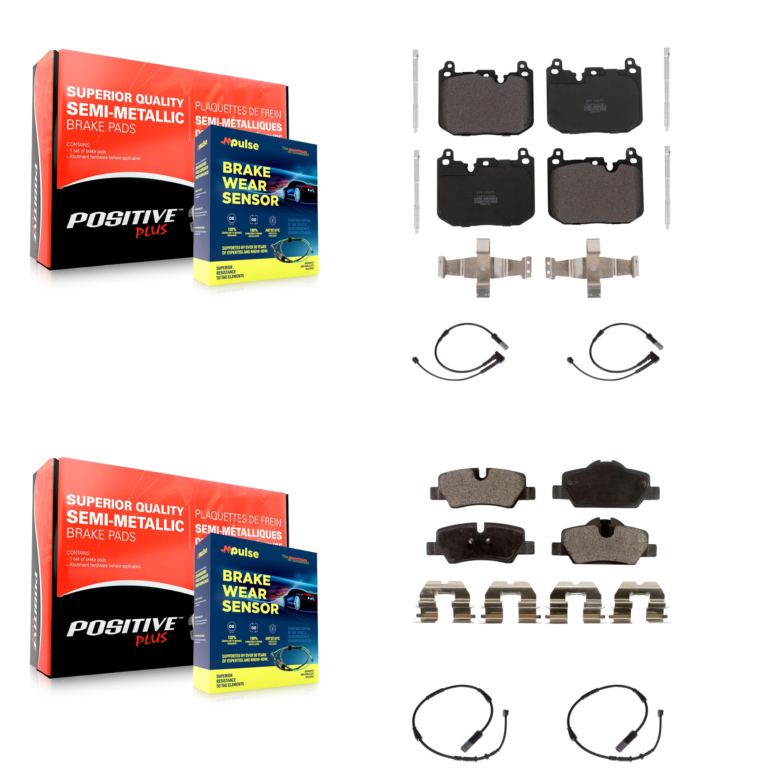 Positive Plus KPW-100248 Disc Brake Pad for 2015 Mini Cooper - Front and Rear
