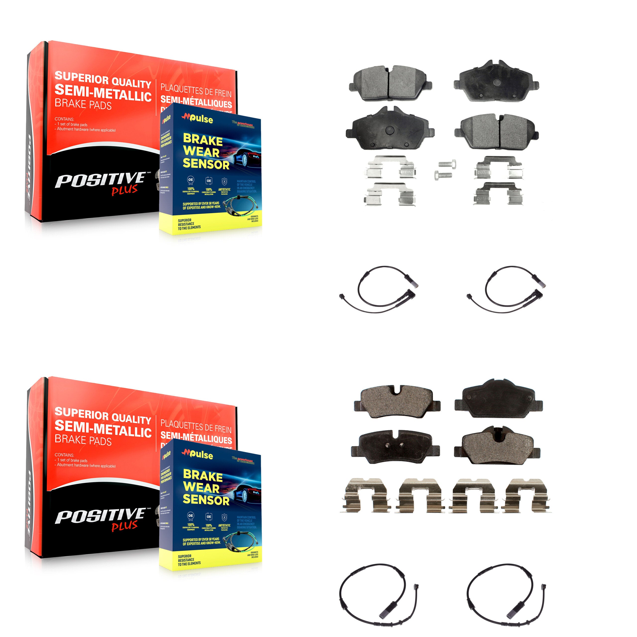 Positive Plus KPW-100250 Disc Brake Pad for 2015-2020 Mini Cooper - Front and Rear
