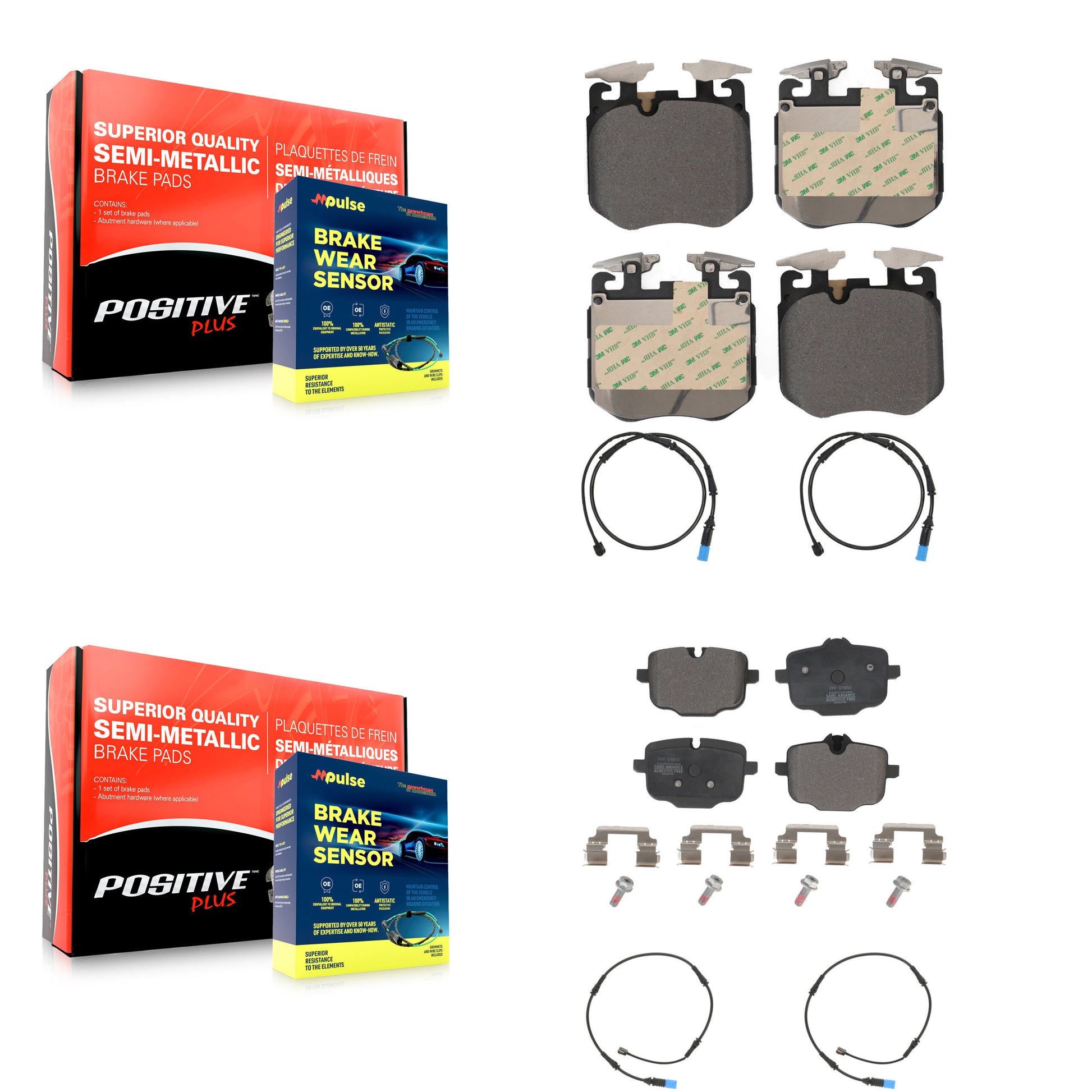 Positive Plus KPW-100261 Disc Brake Pad for 2019-2021 BMW X5, BMW X6, BMW X7 - Front and Rear