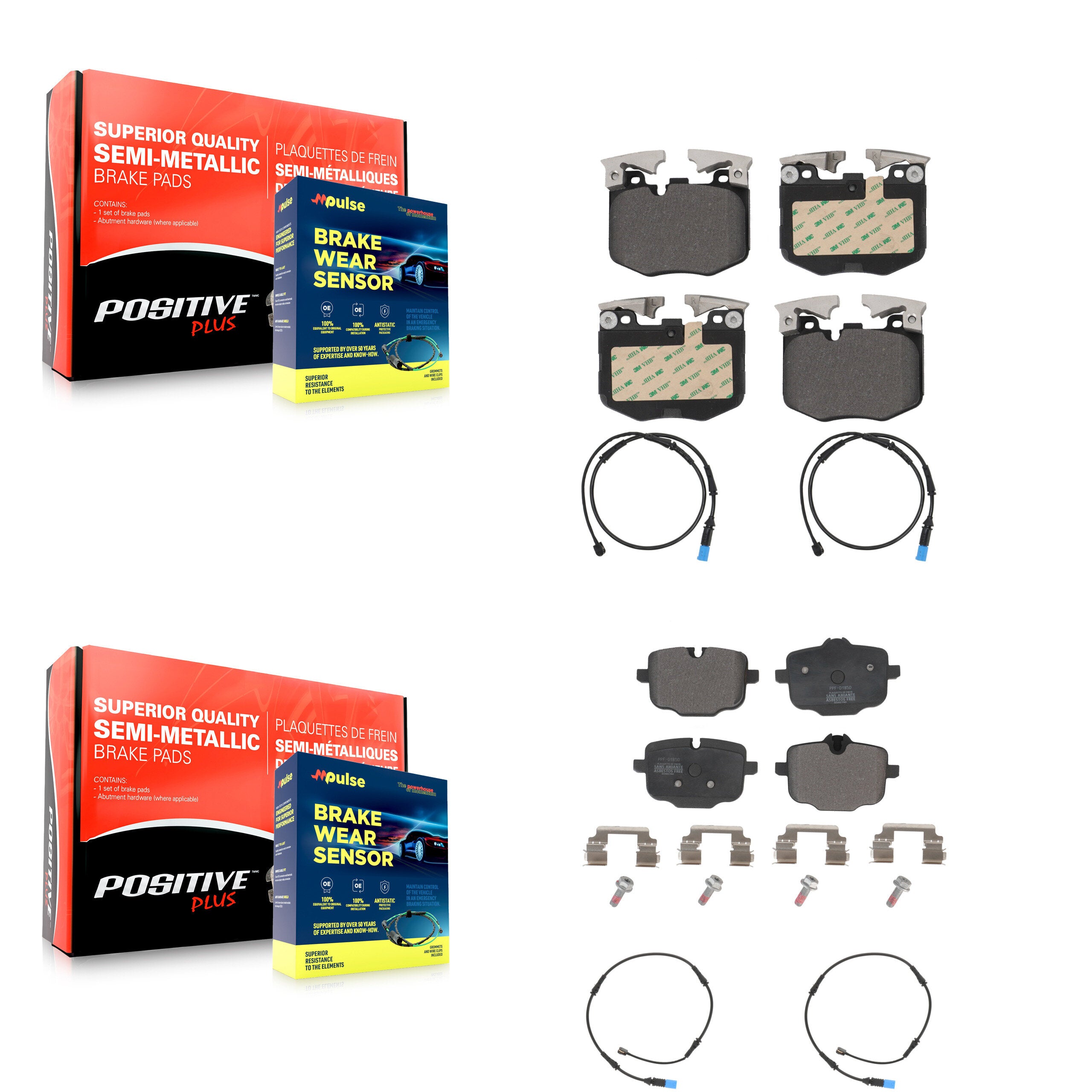 Positive Plus KPW-100262 Disc Brake Pad for 2019-2020 BMW X5, BMW X7 - Front and Rear