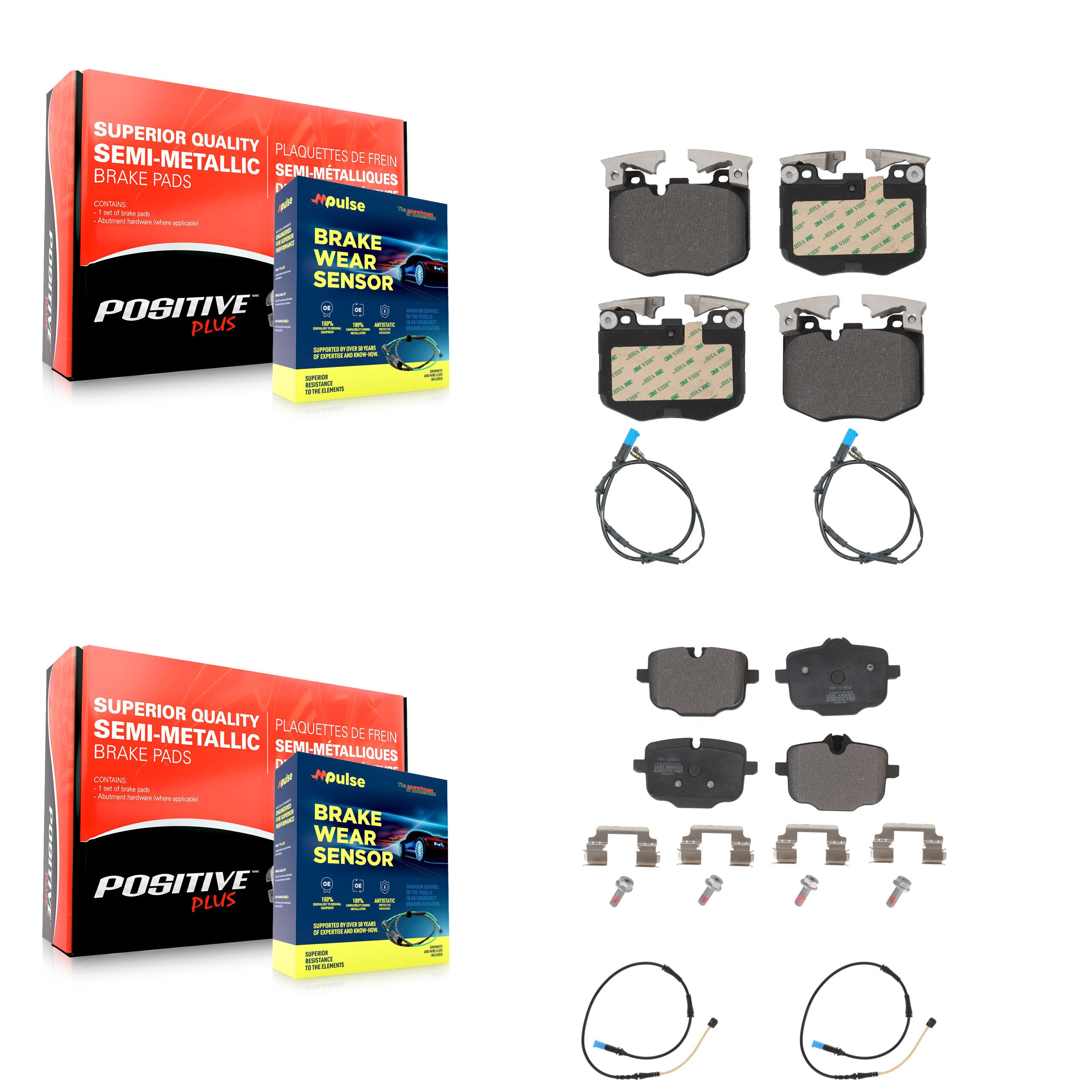 Positive Plus KPW-100263 Disc Brake Pad for 2019-2022 BMW X4 - Front and Rear