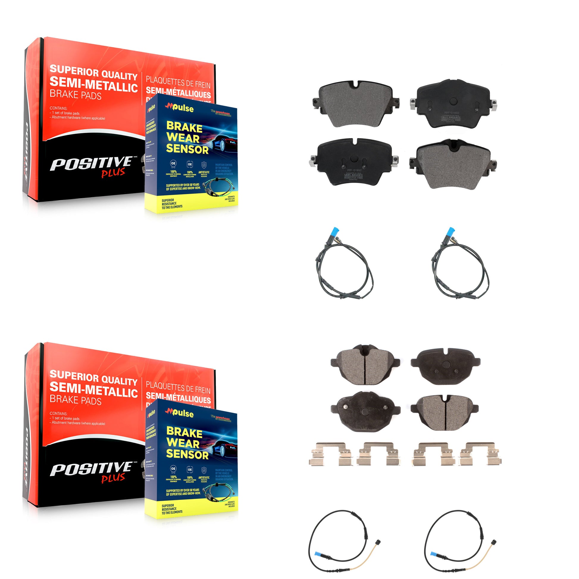 Positive Plus KPW-100264 Disc Brake Pad for 2019-2021 BMW X4 - Front and Rear